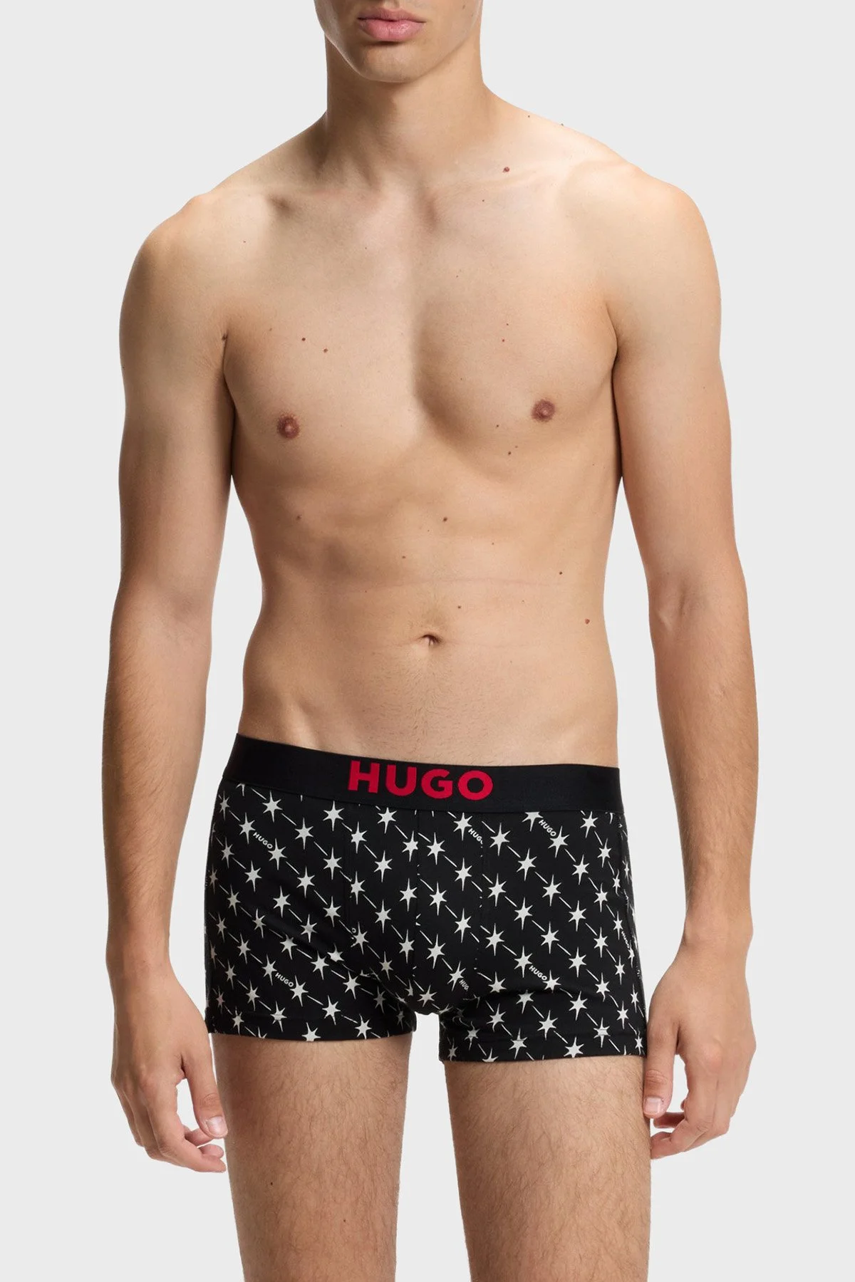 Hugo 3 Pack Yıldız Desenli Logolu Erkek Boxer 50549140 641 Siyah - 4