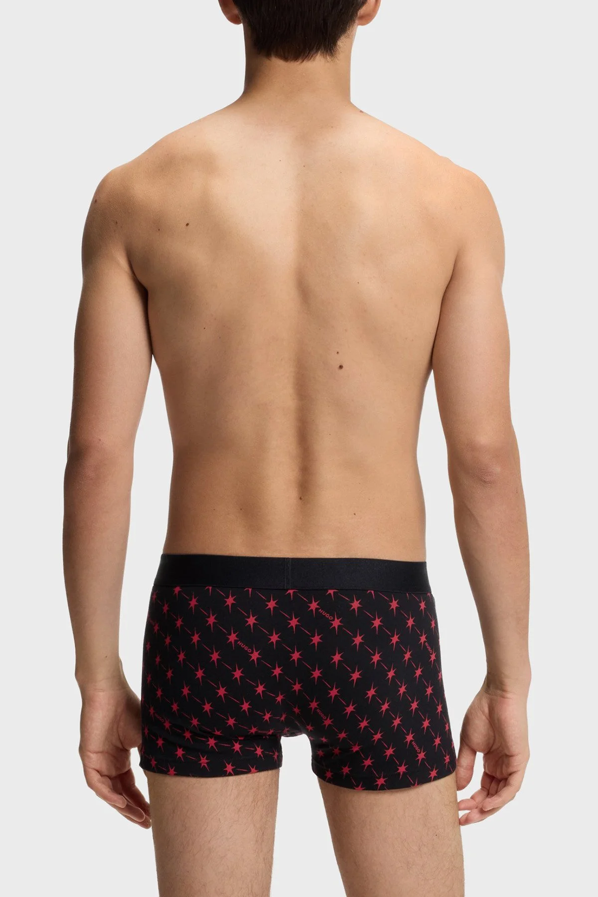 Hugo 3 Pack Yıldız Desenli Logolu Erkek Boxer 50549140 641 Siyah - 5