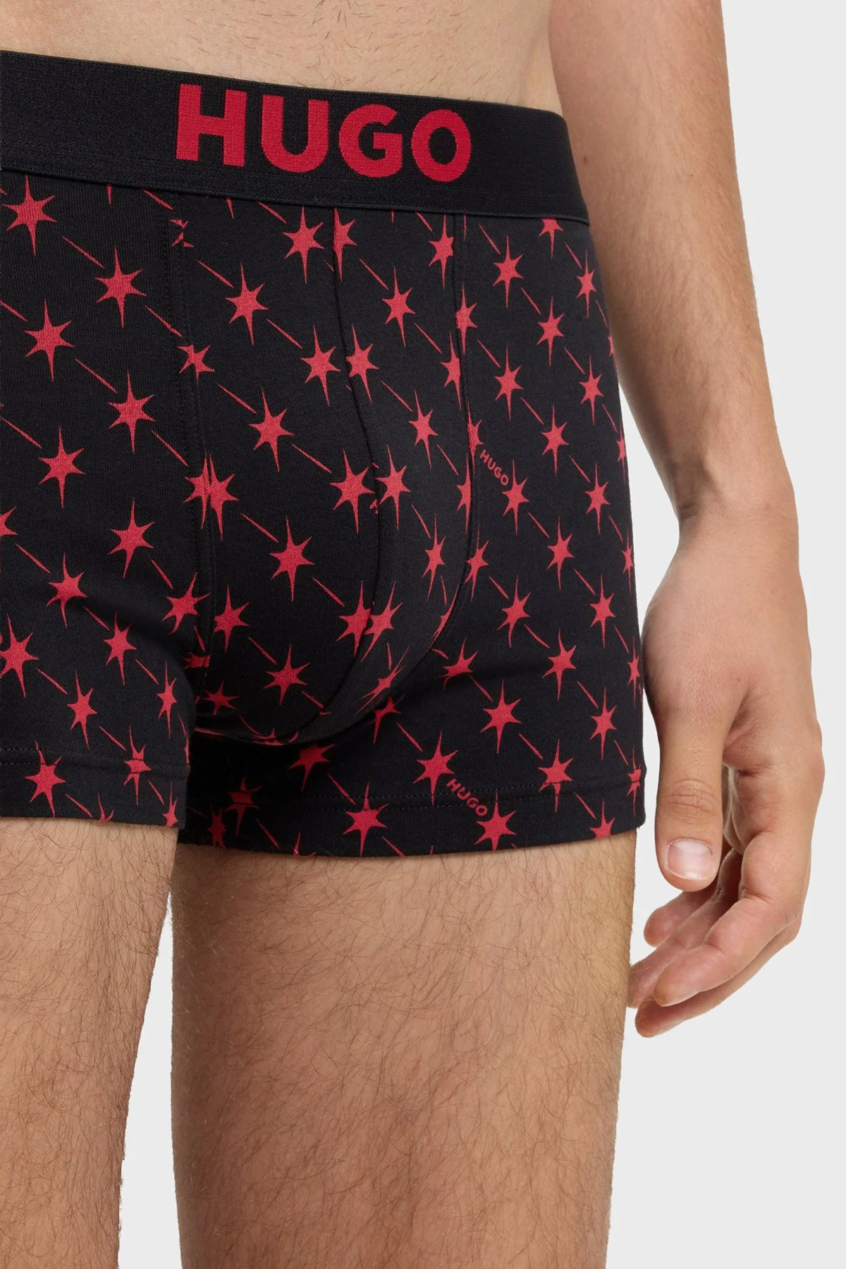 Hugo 3 Pack Yıldız Desenli Logolu Erkek Boxer 50549140 641 Siyah - 6