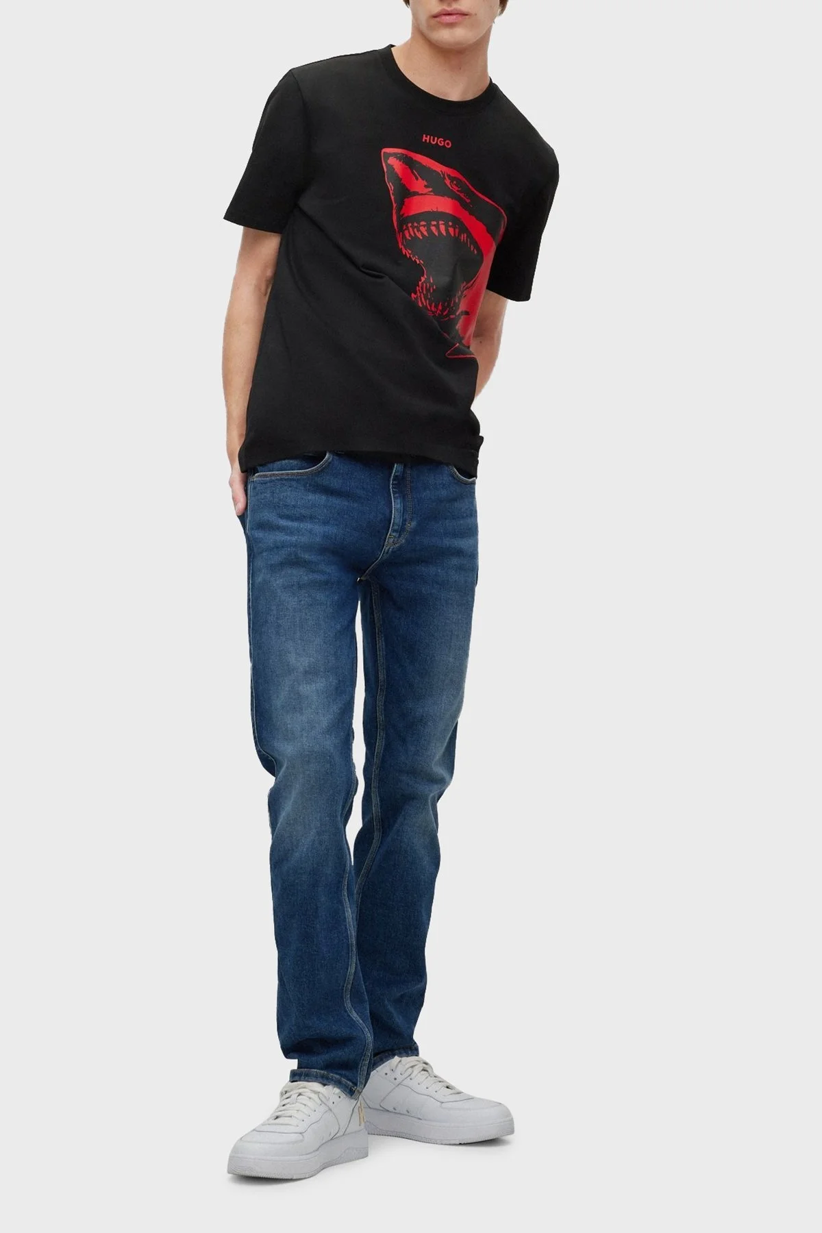 Hugo Baskılı % 100 Pamuk Regular Fit Bisiklet Yaka Erkek T Shirt 50493058 001 SİYAH - 2