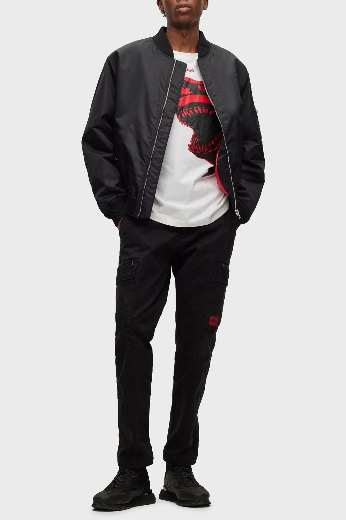 Hugo Baskılı % 100 Pamuk Regular Fit Bisiklet Yaka Erkek T Shirt 50493058 100 BEYAZ - 2