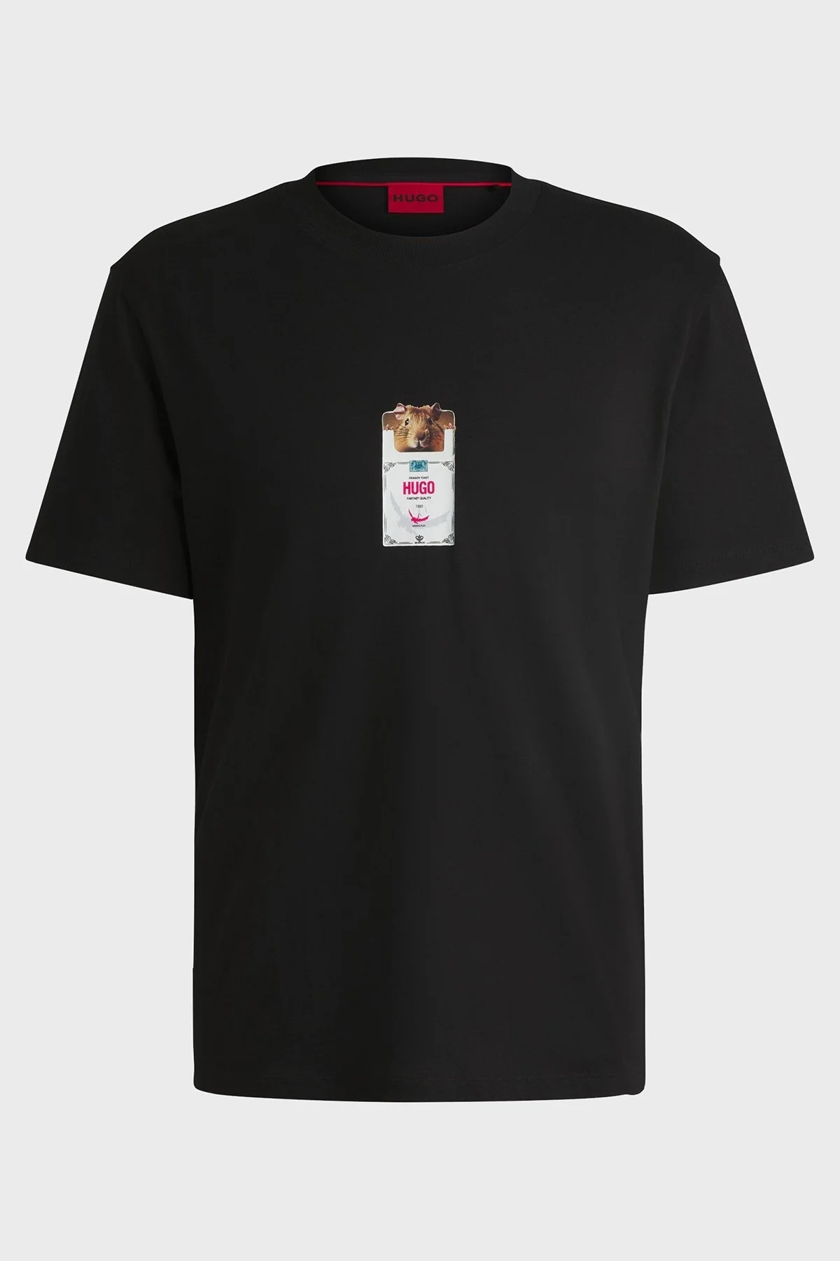 Hugo Baskılı % 100 Pamuk Relaxed Fit Bisiklet Yaka Erkek T Shirt 50530683 001 SİYAH - 5