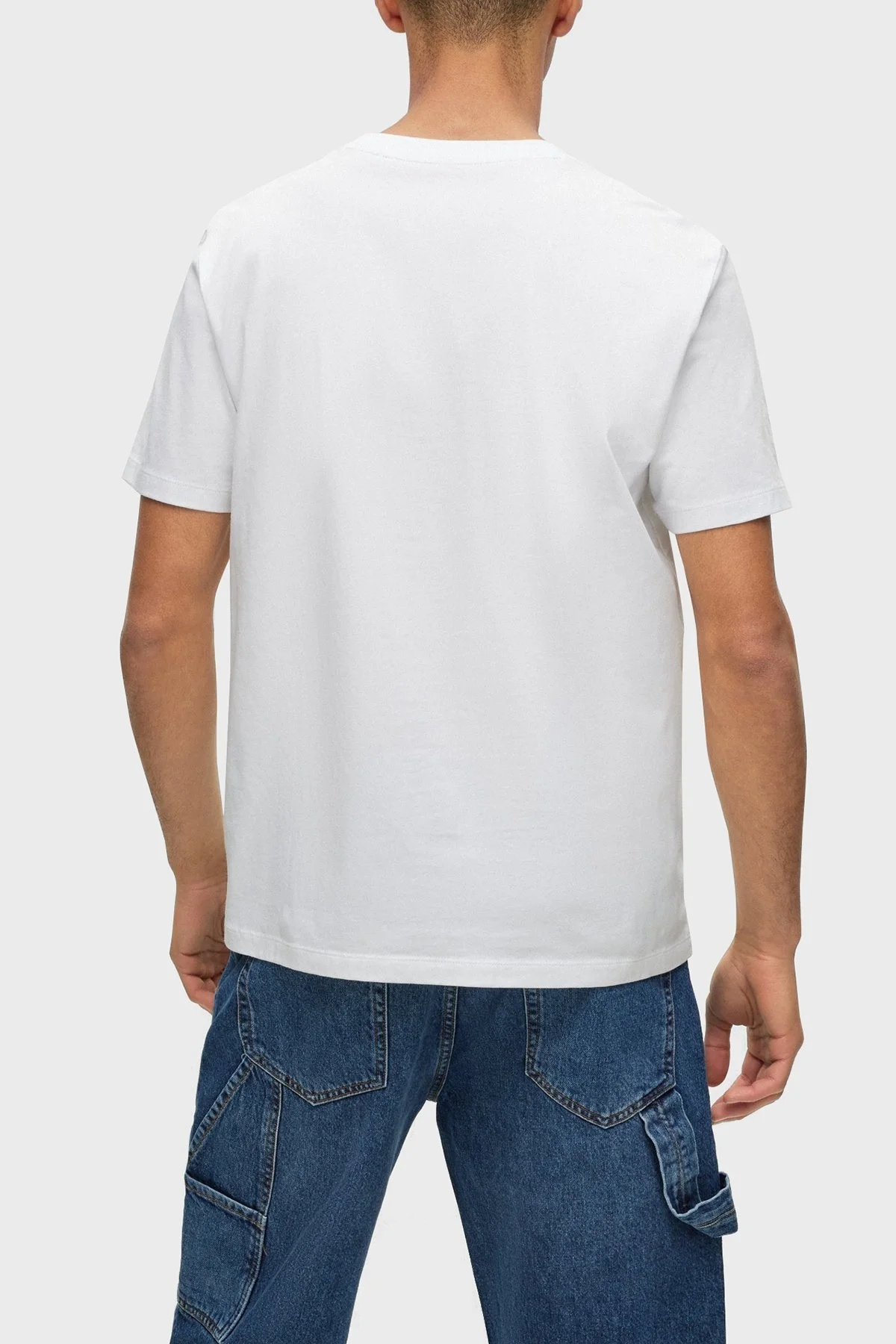 Hugo Baskılı Bisiklet Yaka % 100 Pamuk Regular Fit Erkek T Shirt 50488952 100 BEYAZ - 2