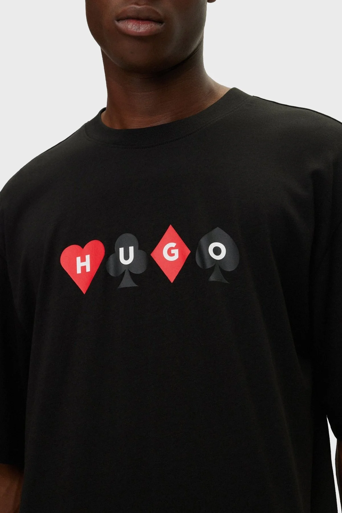 Hugo Baskılı Bisiklet Yaka % 100 Pamuk Relaxed Fit Erkek T Shirt 50499720 001 SİYAH - 2