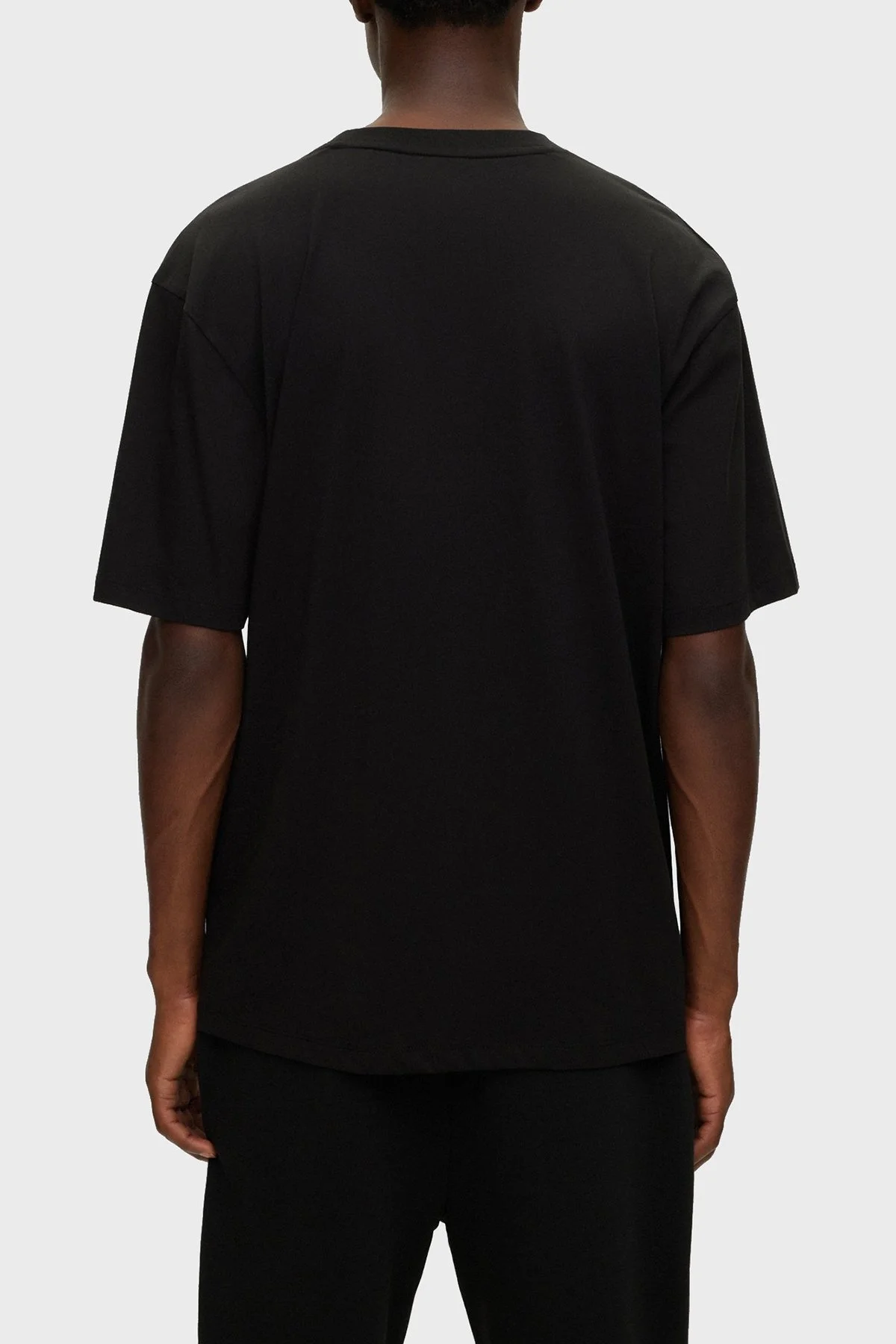 Hugo Baskılı Bisiklet Yaka % 100 Pamuk Relaxed Fit Erkek T Shirt 50499720 001 SİYAH - 4