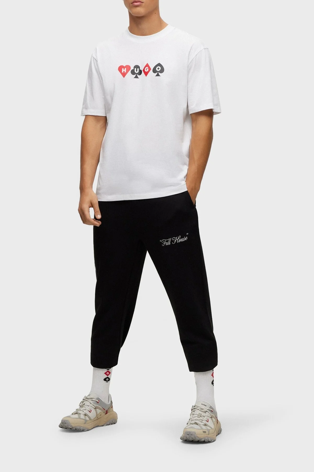 Hugo Baskılı Bisiklet Yaka % 100 Pamuk Relaxed Fit Erkek T Shirt 50499720 100 BEYAZ - 3