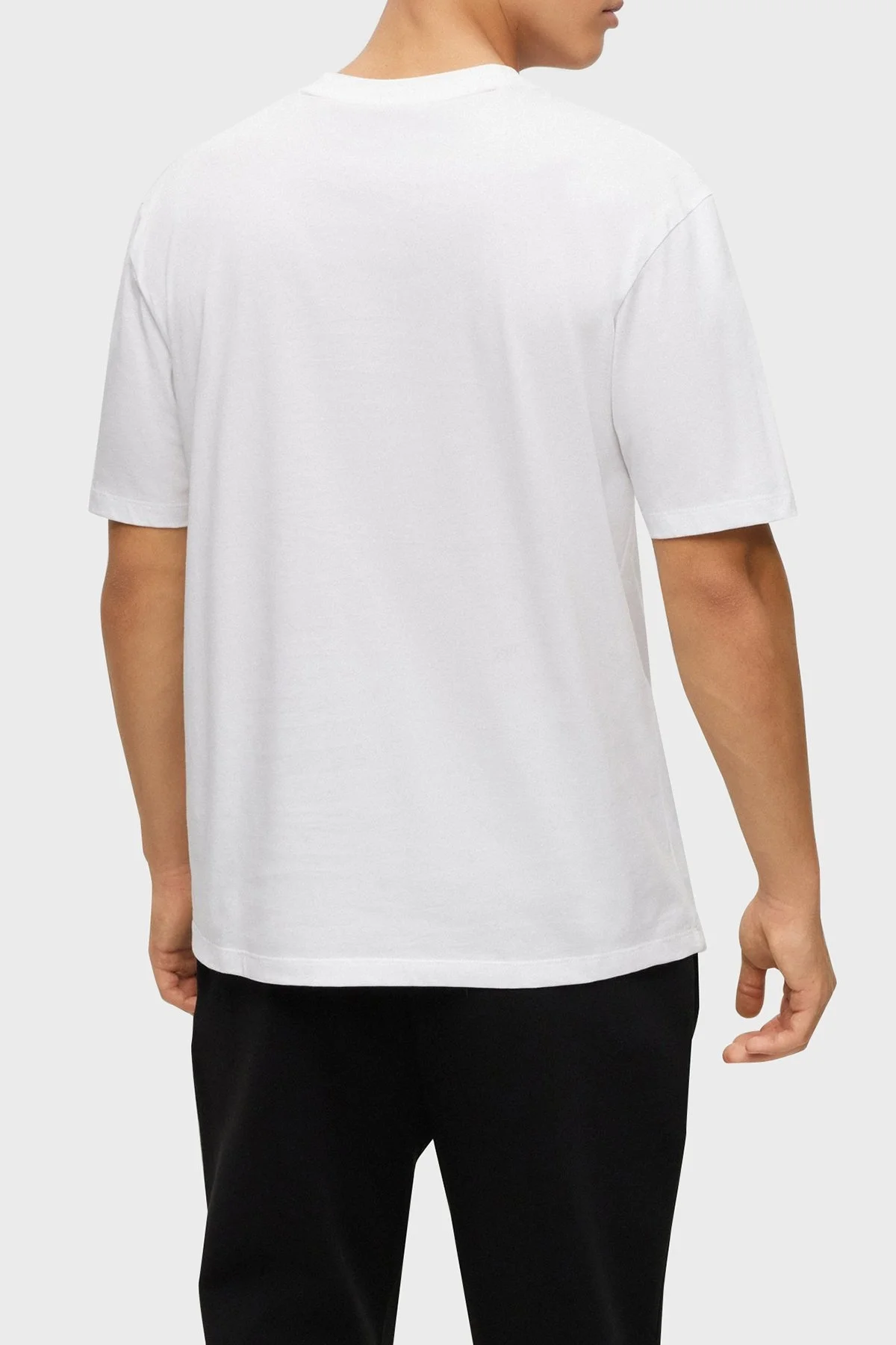 Hugo Baskılı Bisiklet Yaka % 100 Pamuk Relaxed Fit Erkek T Shirt 50499720 100 BEYAZ - 4