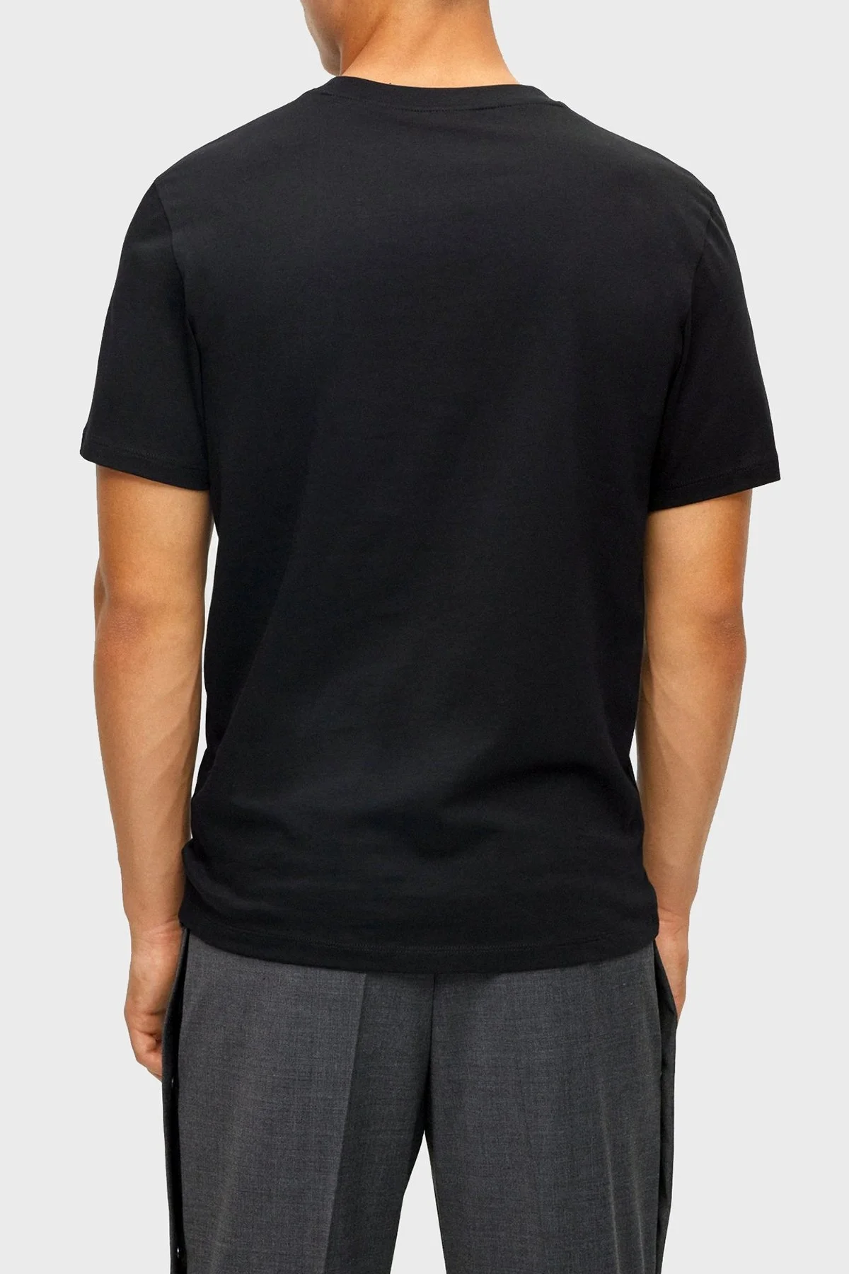 Hugo Baskılı Bisiklet Yaka Regular Fit Pamuklu Jarse Erkek T Shirt 50498196 001 SİYAH - 4