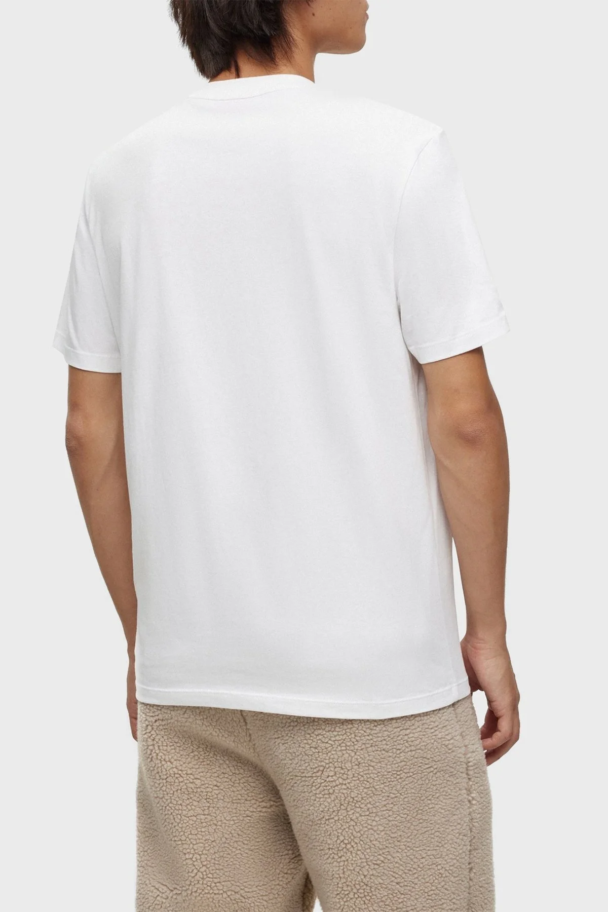 Hugo Baskılı Bisiklet Yaka Regular Fit Pamuklu Jarse Erkek T Shirt 50498196 120 BEYAZ - 3