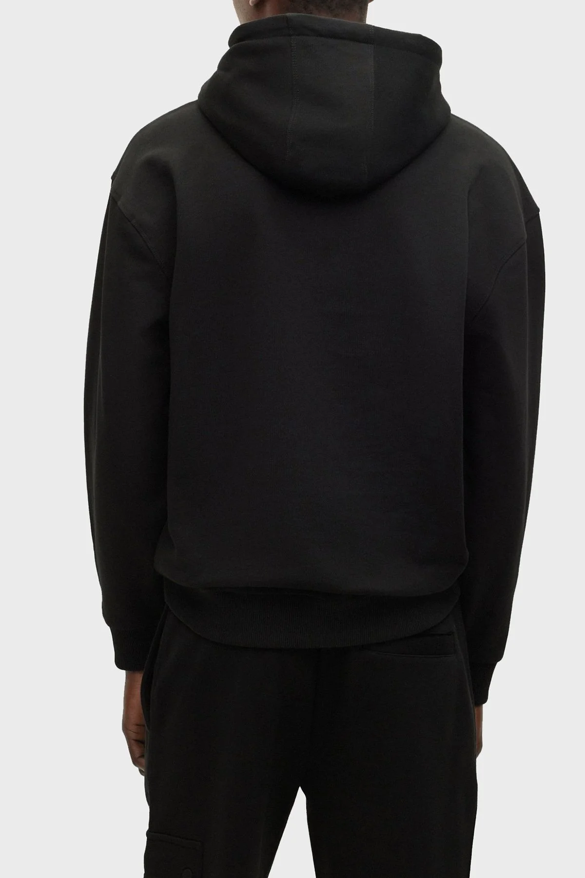 Hugo Baskılı Pamuklu Havlu Kumaştan Kapüşonlu Relaxed Fit Erkek Sweat 50482859 001 SİYAH - 3