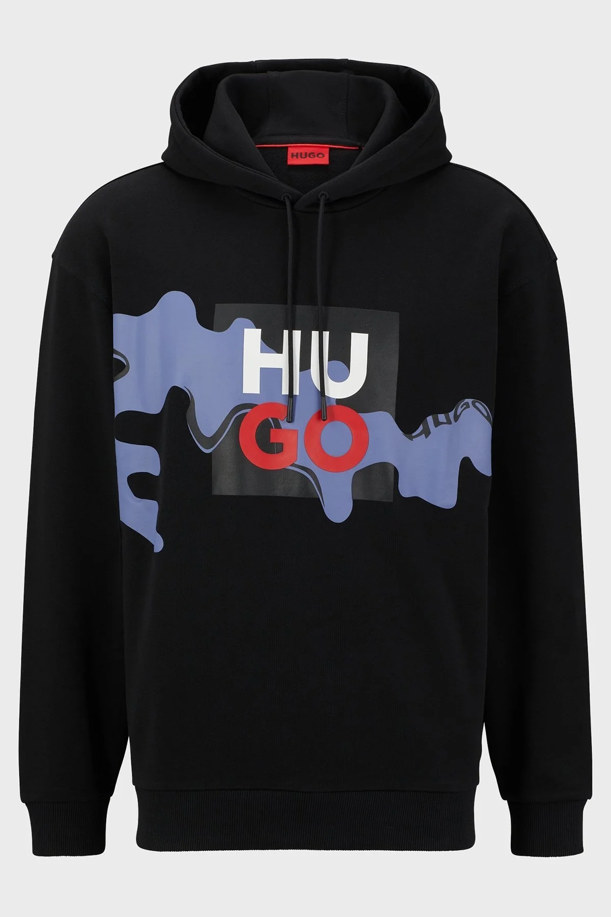 Hugo Baskılı Pamuklu Havlu Kumaştan Kapüşonlu Relaxed Fit Erkek Sweat 50482859 001 SİYAH - 5