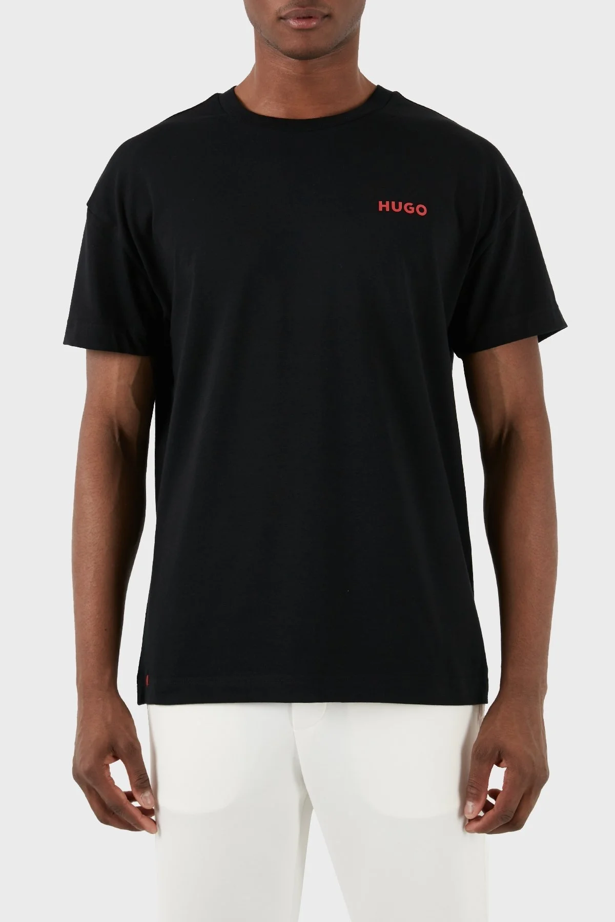 Hugo Baskılı Pamuklu Regular Fit Bisiklet Yaka Erkek T Shirt 50510472 001 SİYAH - 1