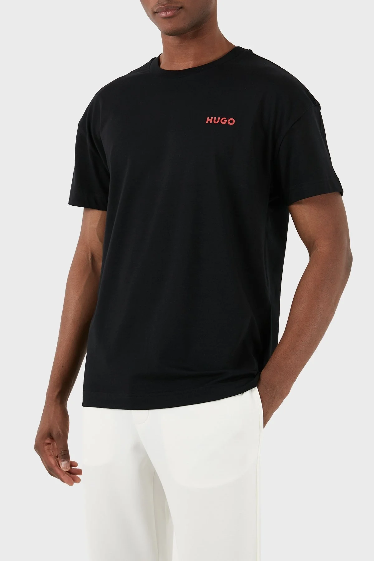 Hugo Baskılı Pamuklu Regular Fit Bisiklet Yaka Erkek T Shirt 50510472 001 SİYAH - 3