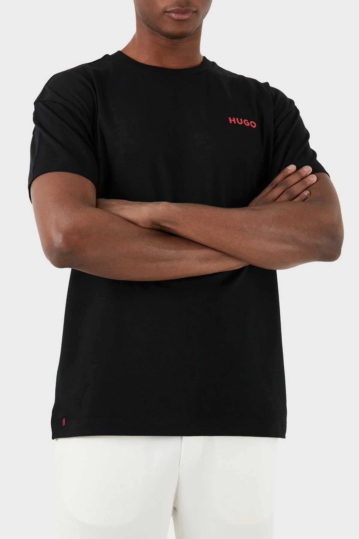 Hugo Baskılı Pamuklu Regular Fit Bisiklet Yaka Erkek T Shirt 50510472 001 SİYAH - 4