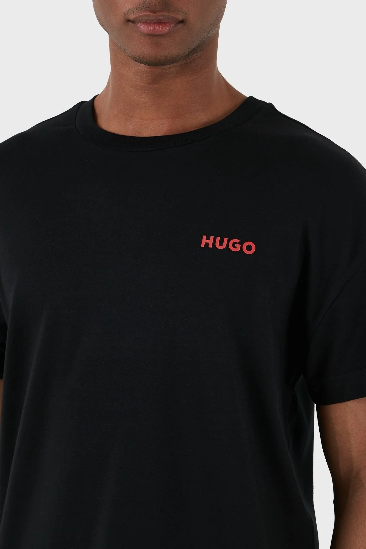 Hugo Baskılı Pamuklu Regular Fit Bisiklet Yaka Erkek T Shirt 50510472 001 SİYAH - 6