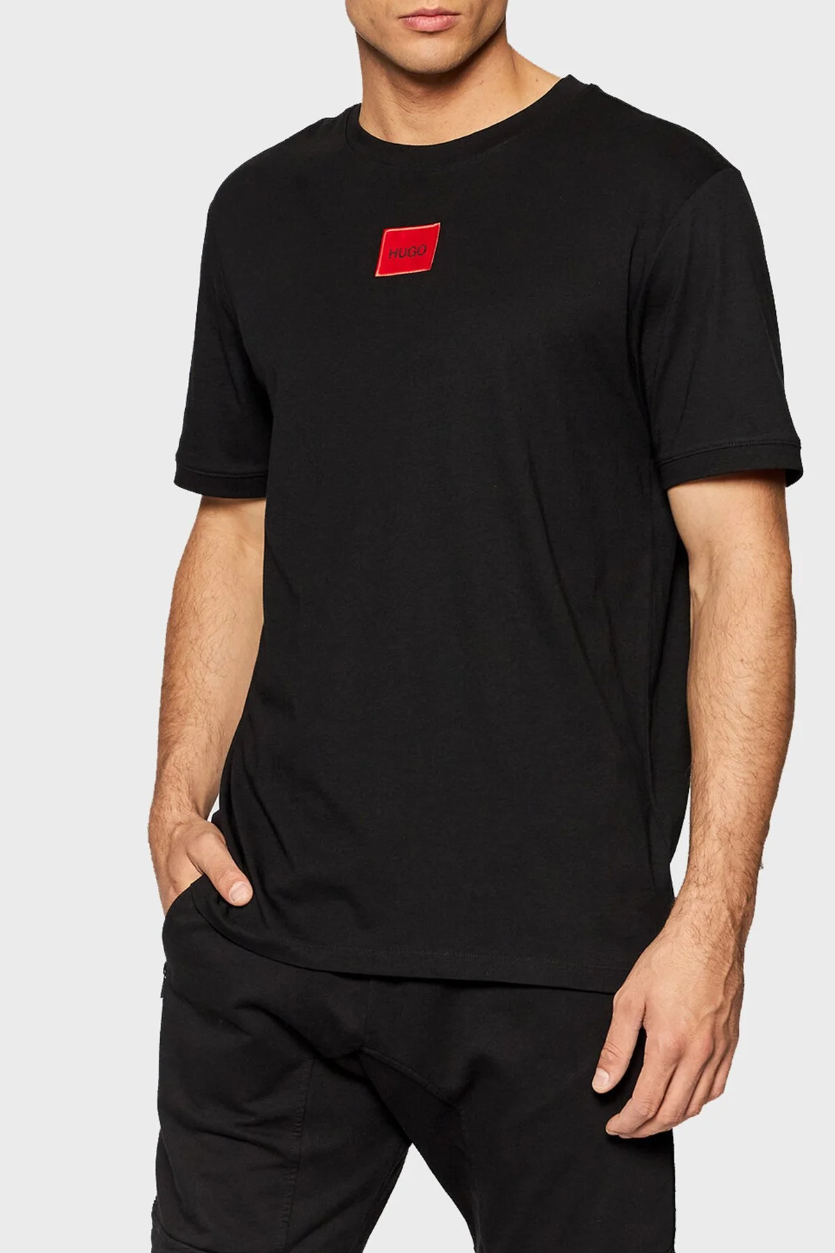 Hugo Baskılı Regular Fit Bisiklet Yaka % 100 Pamuk Erkek T Shirt 50447978 001 SİYAH - 1