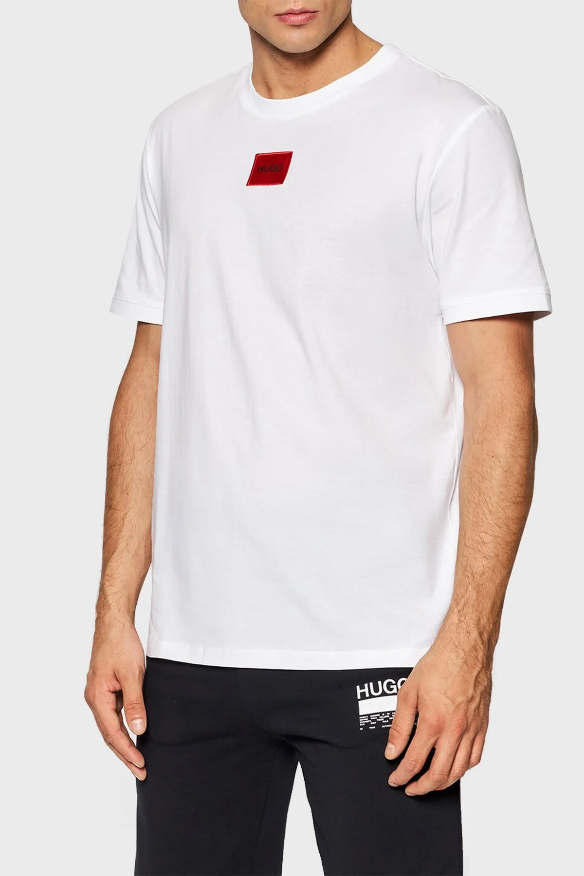 Hugo Baskılı Regular Fit Bisiklet Yaka % 100 Pamuk Erkek T Shirt 50447978 100 BEYAZ - 1