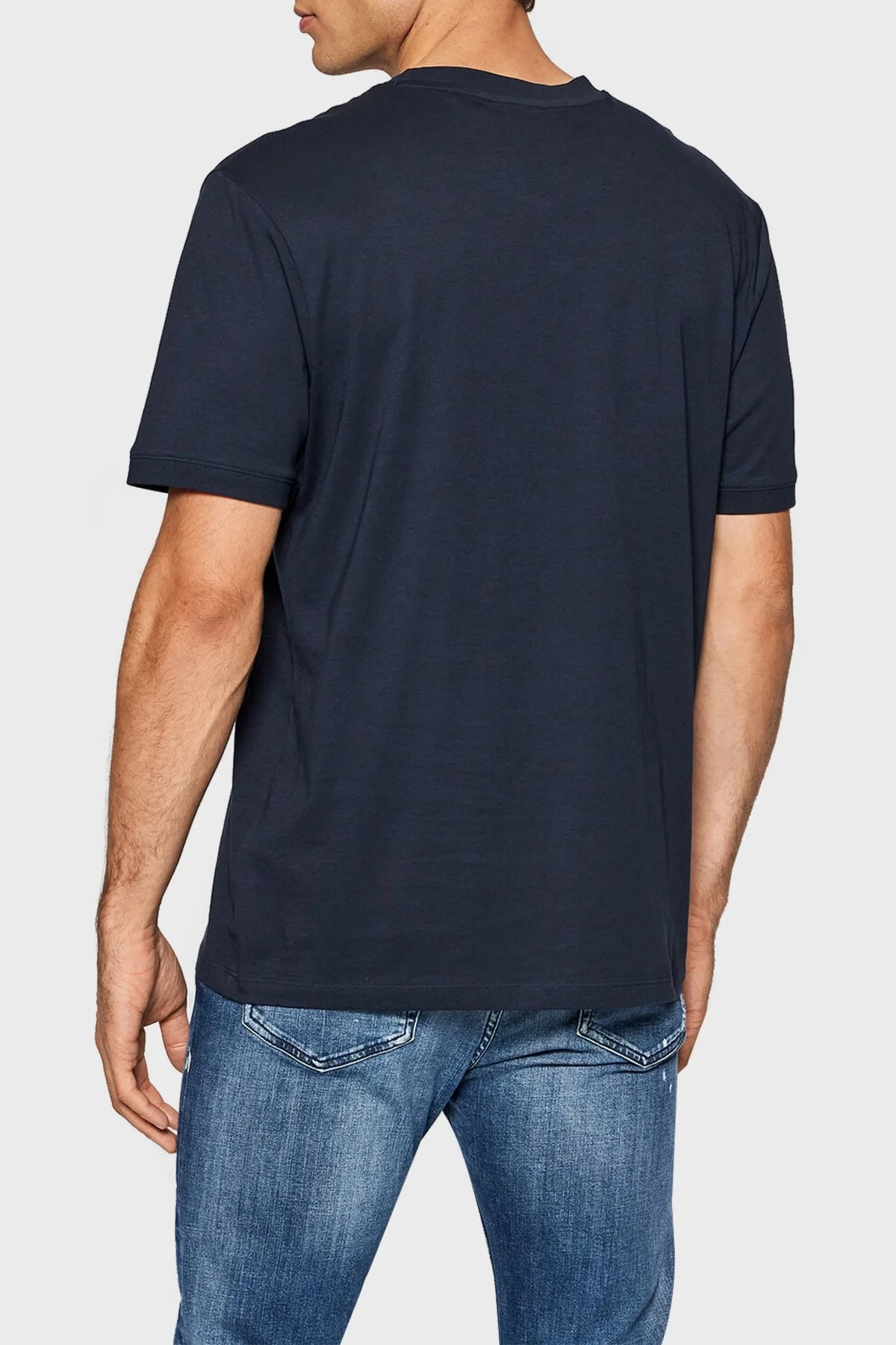 Hugo Baskılı Regular Fit Bisiklet Yaka % 100 Pamuk Erkek T Shirt 50447978 405 LACİVERT - 4