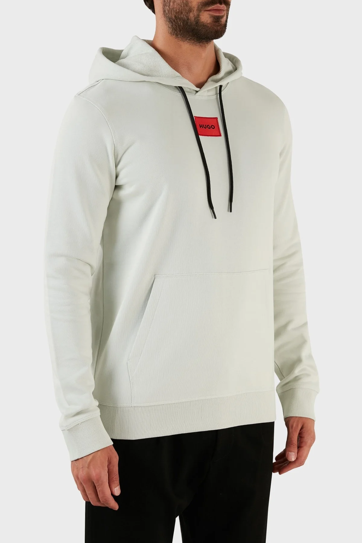 Hugo Baskılı Regular Fit Kapüşonlu Kanguru Cepli Pamuklu Erkek Sweat 50458700 331 MİNT - 4