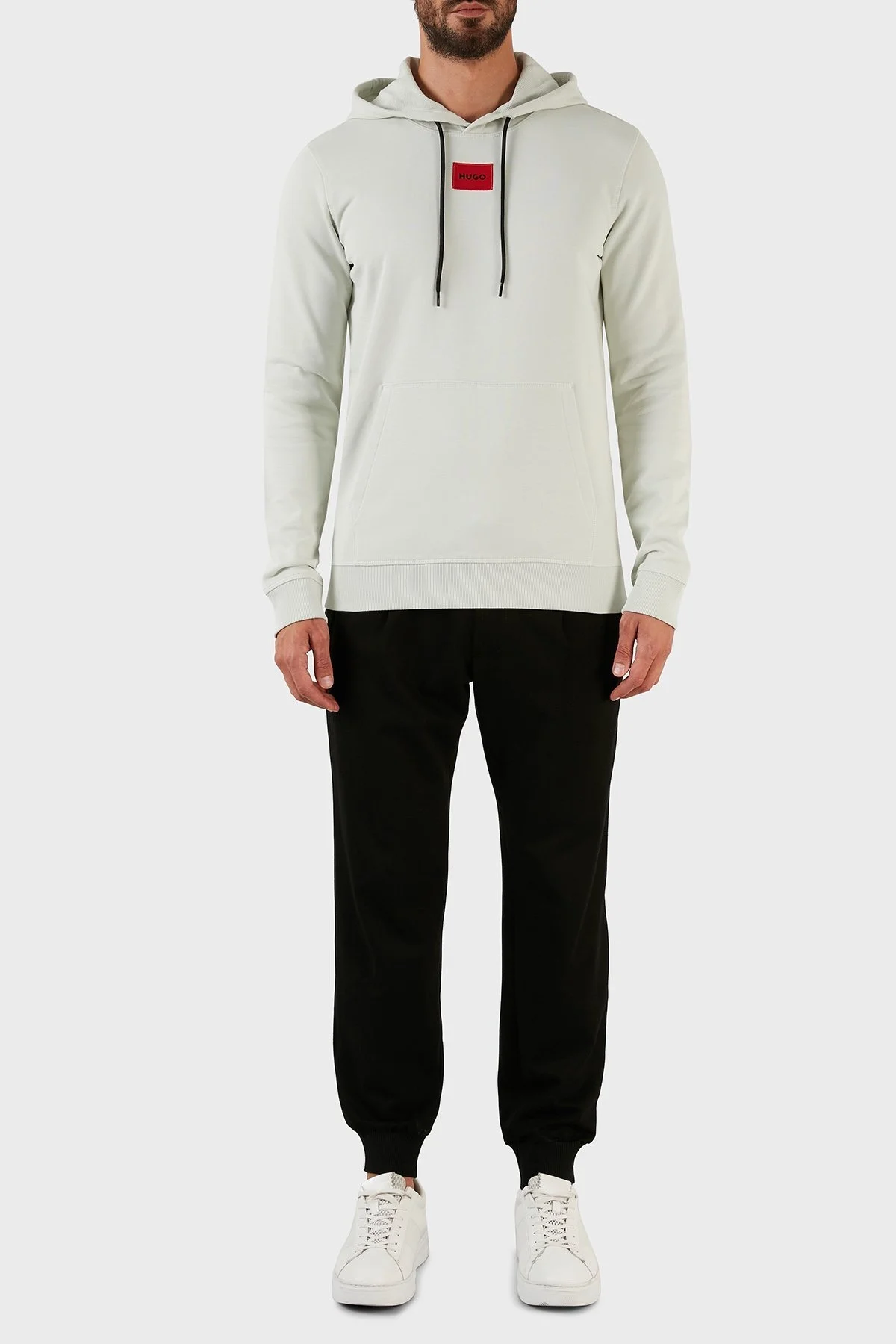 Hugo Baskılı Regular Fit Kapüşonlu Kanguru Cepli Pamuklu Erkek Sweat 50458700 331 MİNT - 5