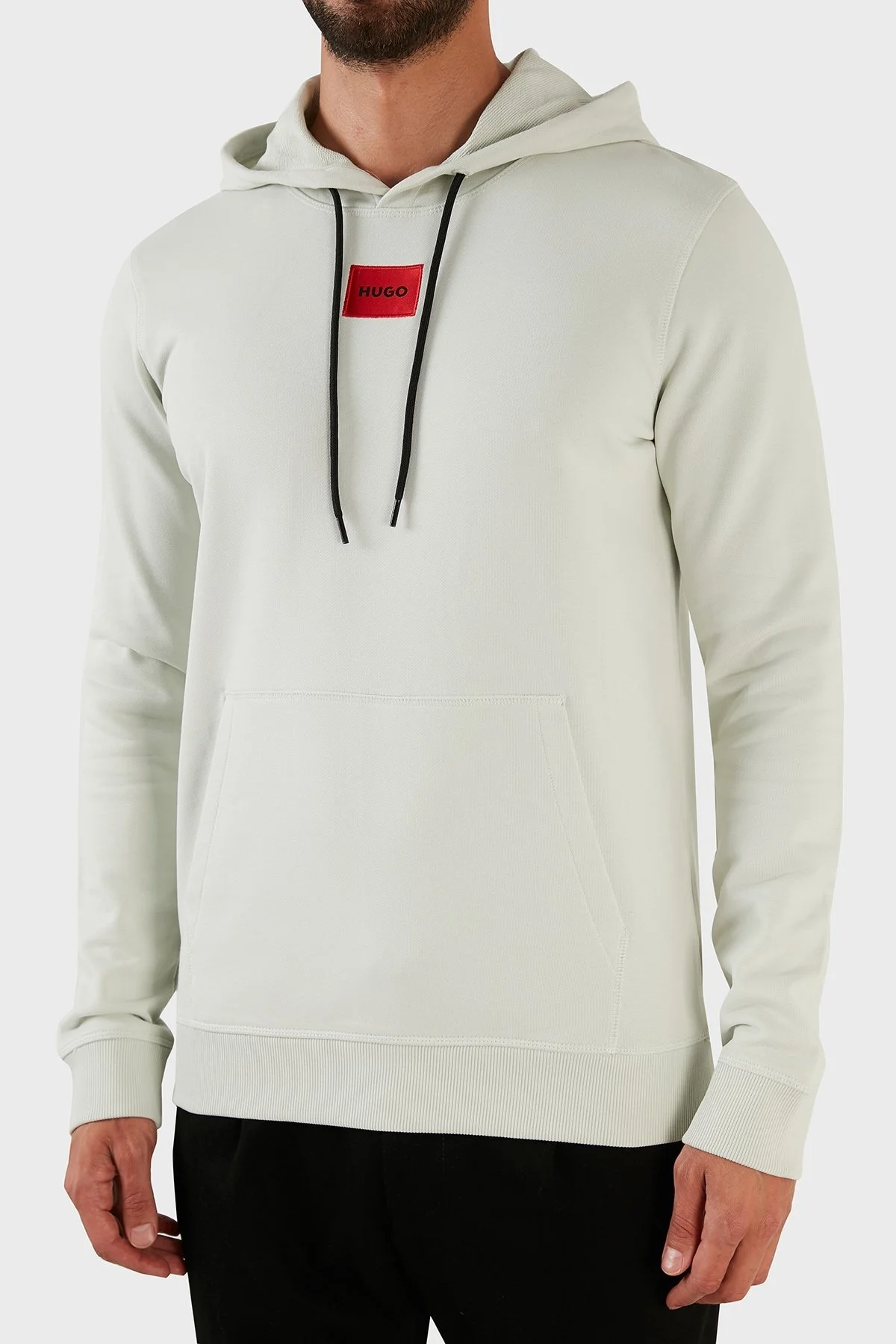 Hugo Baskılı Regular Fit Kapüşonlu Kanguru Cepli Pamuklu Erkek Sweat 50458700 331 MİNT - 6