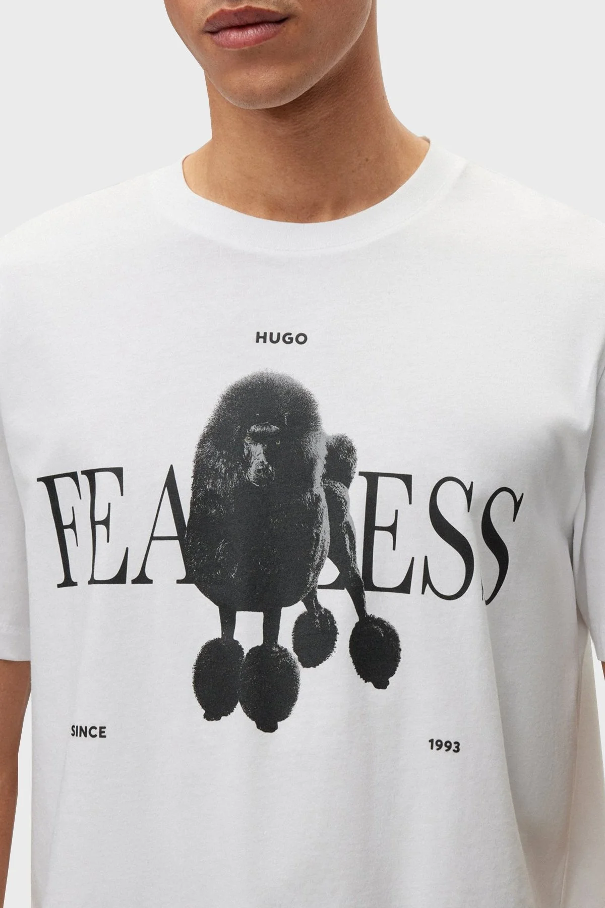 Hugo Baskılı Relaxed Fit Pamuklu Jarse Erkek T Shirt 50491814 100 BEYAZ - 4