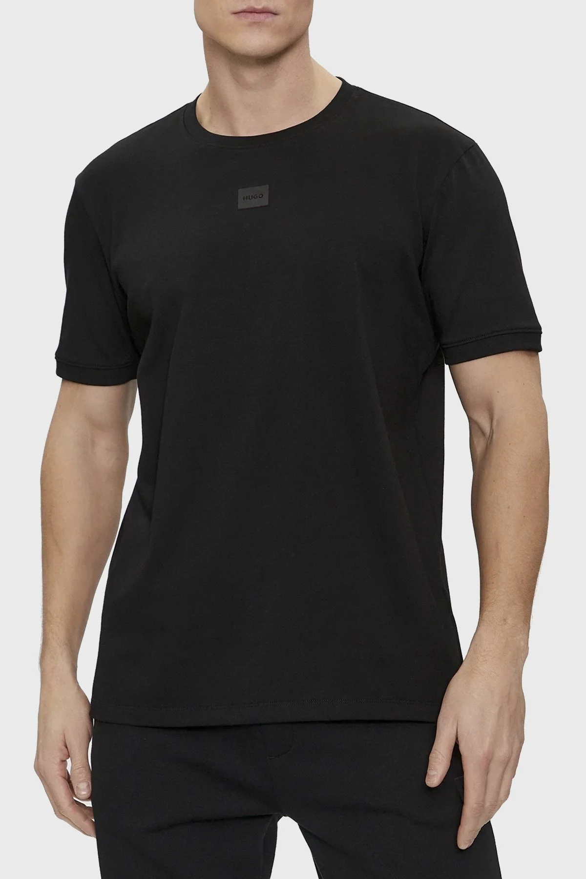 Hugo Bisiklet Yaka % 100 Pamuk Regular Fit Erkek T Shirt 50505033 001 SİYAH - 1