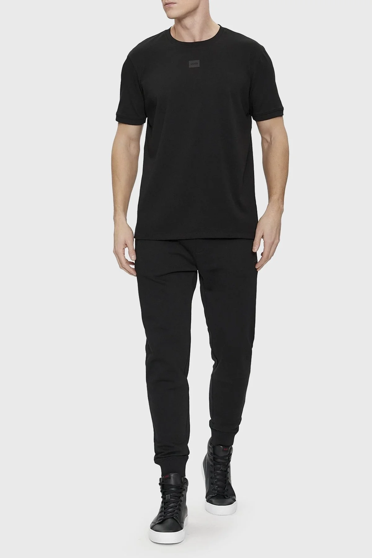 Hugo Bisiklet Yaka % 100 Pamuk Regular Fit Erkek T Shirt 50505033 001 SİYAH - 2