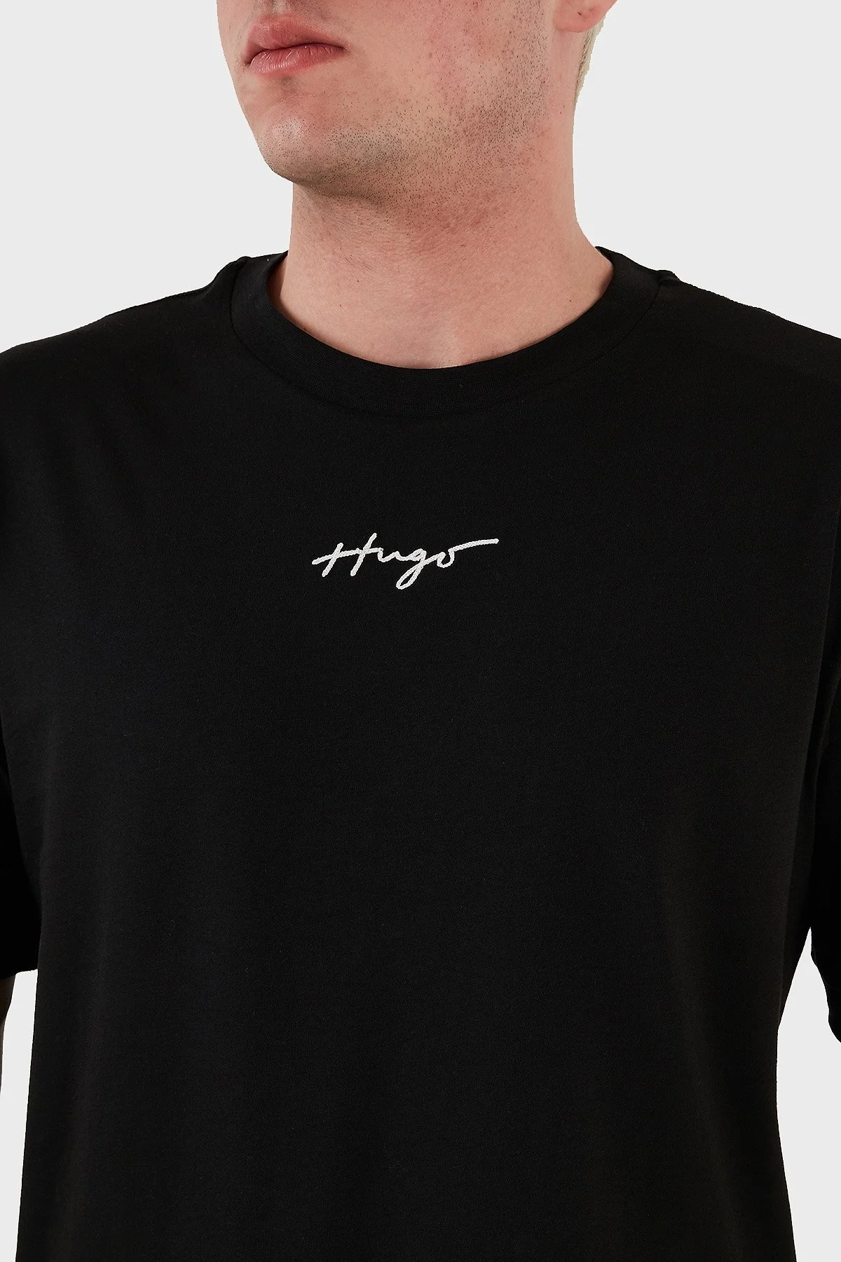 Hugo Bisiklet Yaka % 100 Pamuk Relaxed Fit Erkek T Shirt 50486471 001 SİYAH - 2