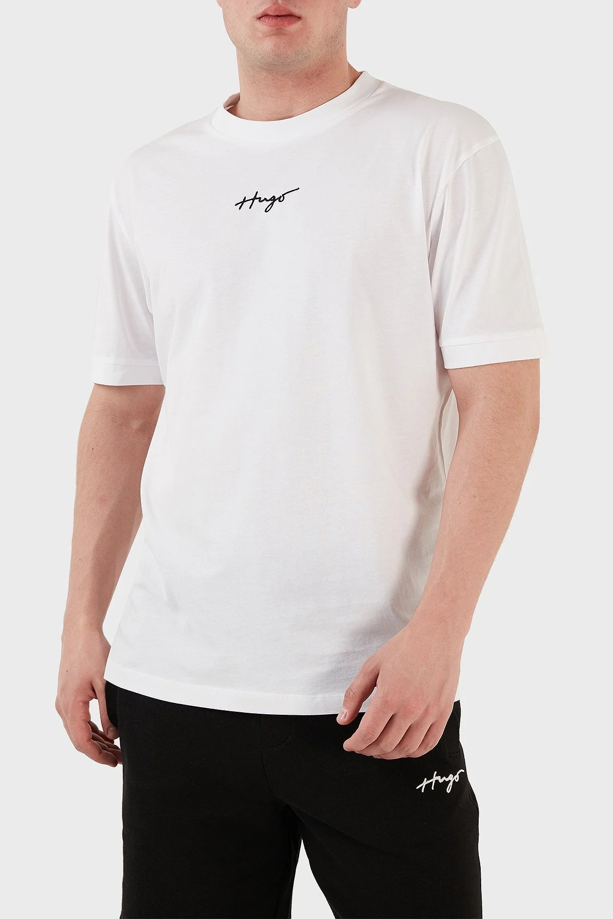 Hugo Bisiklet Yaka % 100 Pamuk Relaxed Fit Erkek T Shirt 50486471 100 BEYAZ - 2