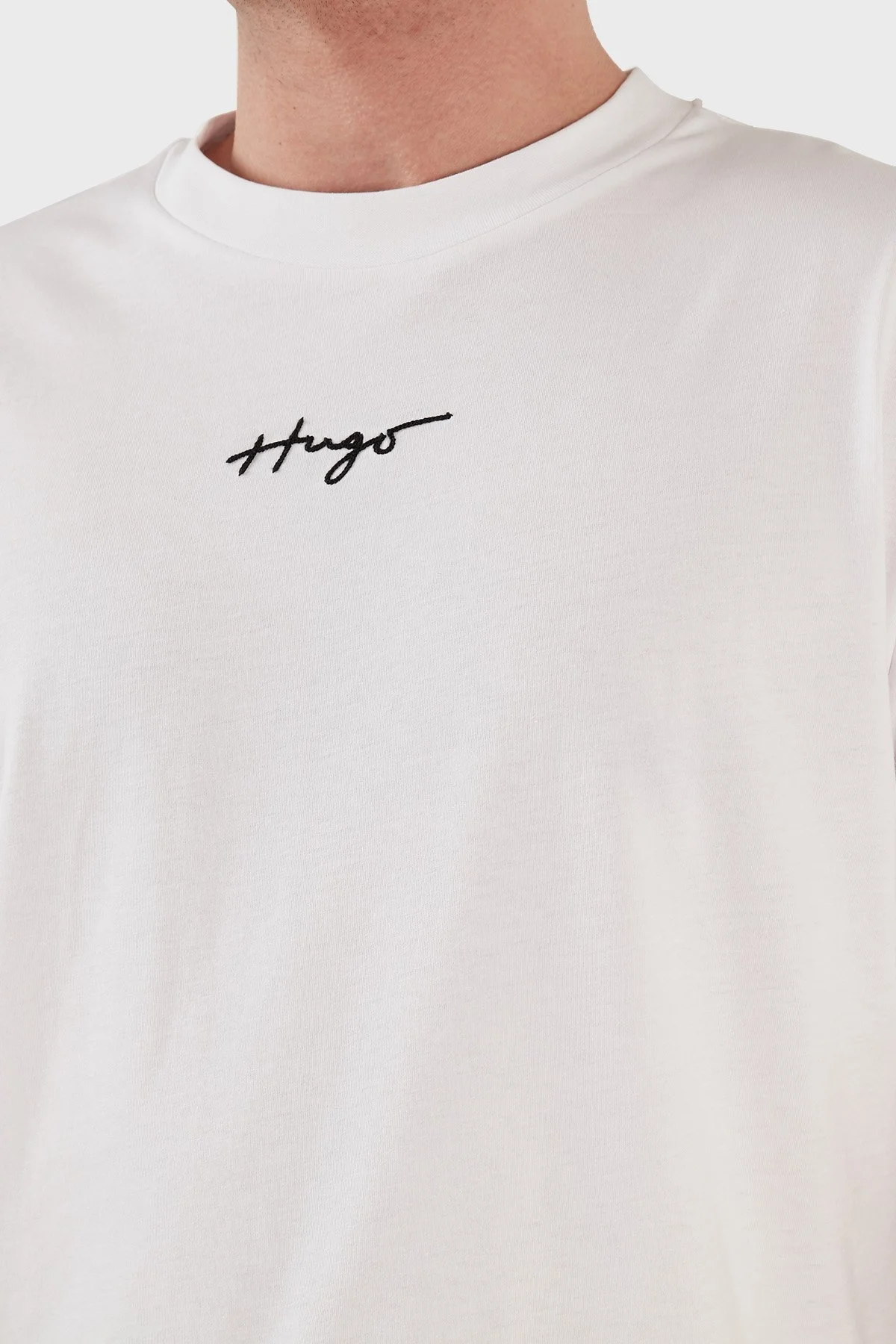 Hugo Bisiklet Yaka % 100 Pamuk Relaxed Fit Erkek T Shirt 50486471 100 BEYAZ - 3