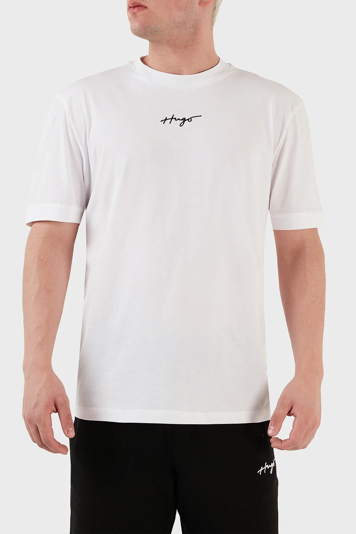 Hugo Bisiklet Yaka % 100 Pamuk Relaxed Fit Erkek T Shirt 50486471 100 BEYAZ - 6