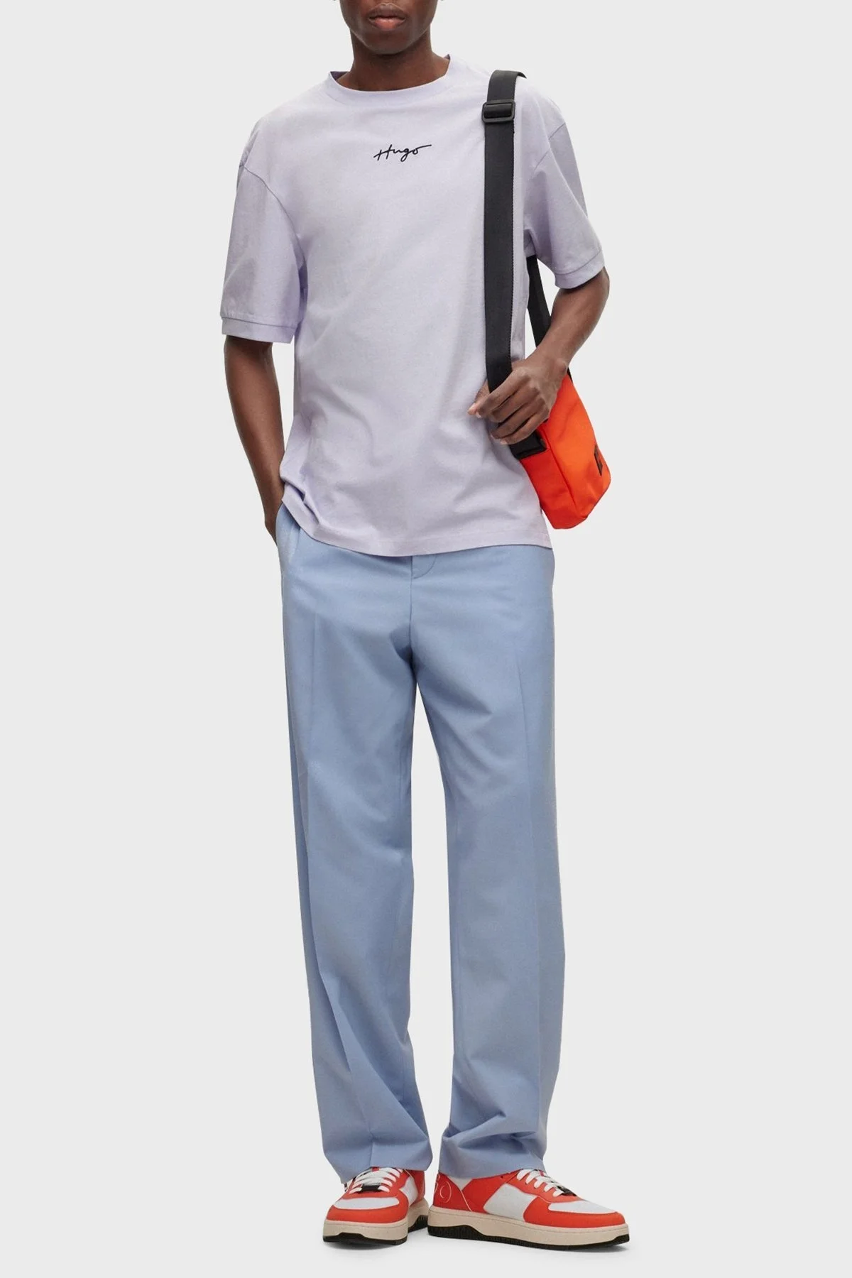 Hugo Bisiklet Yaka % 100 Pamuk Relaxed Fit Erkek T Shirt 50486471 535 LİLA - 2