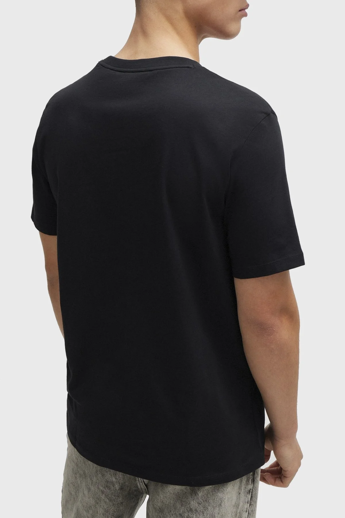 Hugo Bisiklet Yaka Regular Fit Pamuklu Jarse Erkek T Shirt 50504916 001 SİYAH - 4