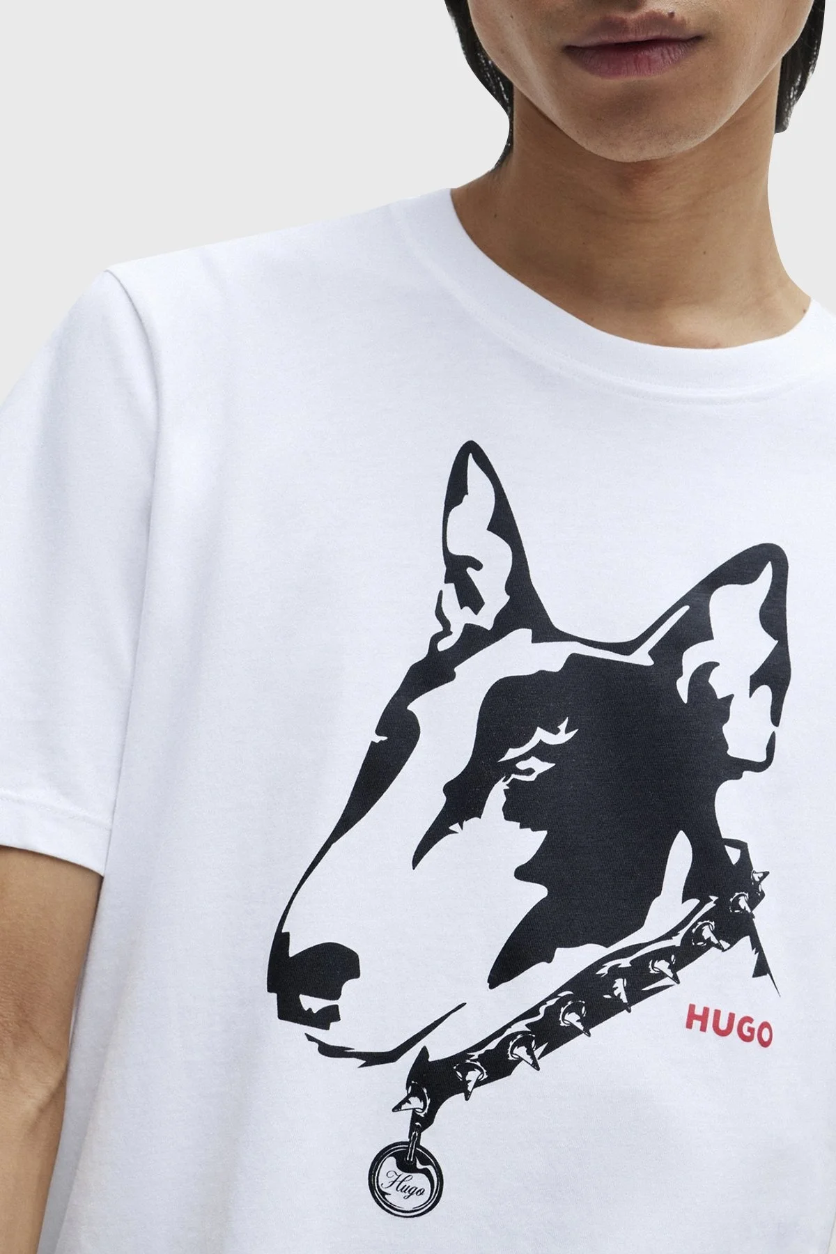 Hugo Bisiklet Yaka Regular Fit Pamuklu Jarse Erkek T Shirt 50504916 100 BEYAZ - 8