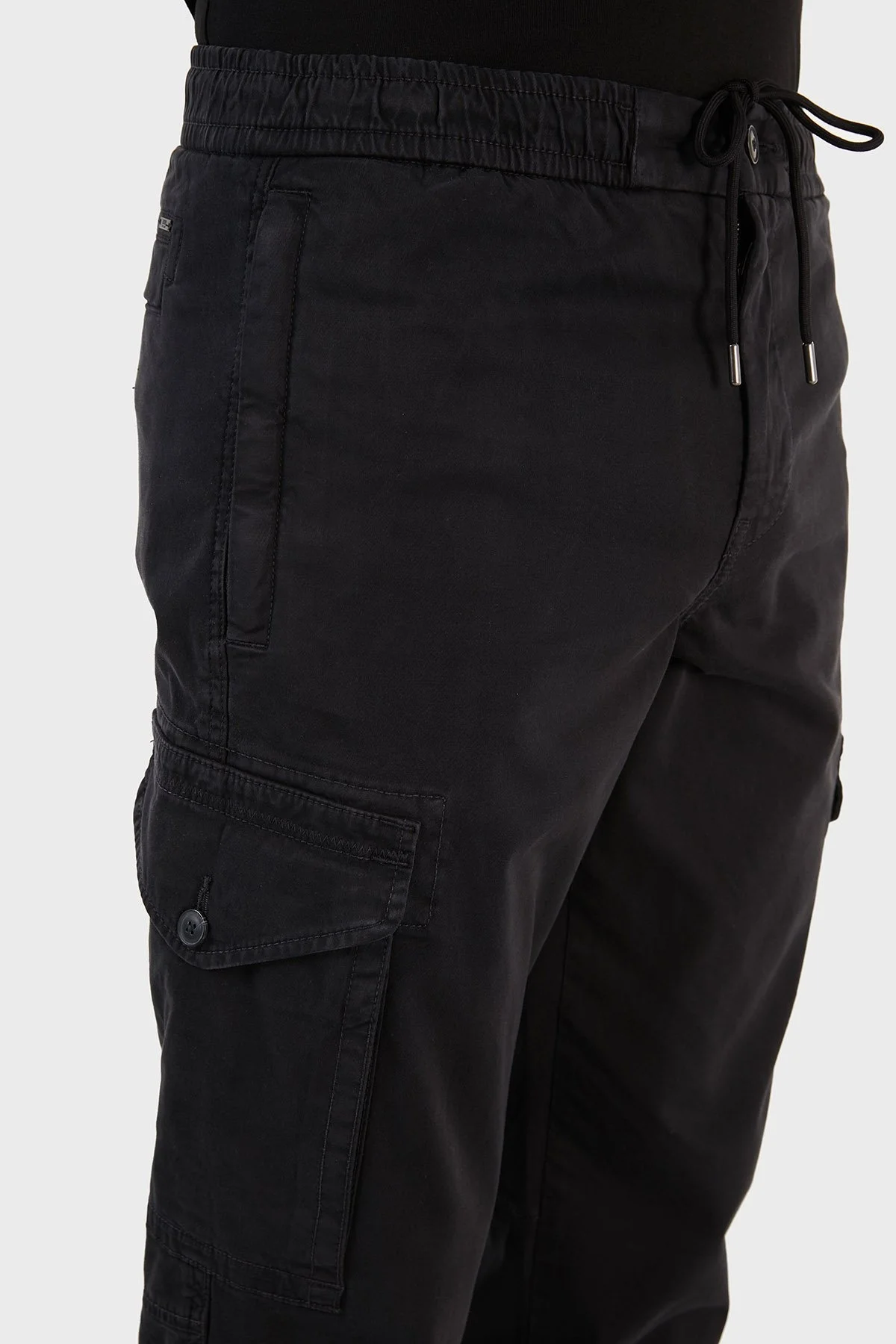 Hugo Boss Streç Pamuklu Relaxed Fit Kargo Erkek Pantolon 50456791 001 SİYAH - 5