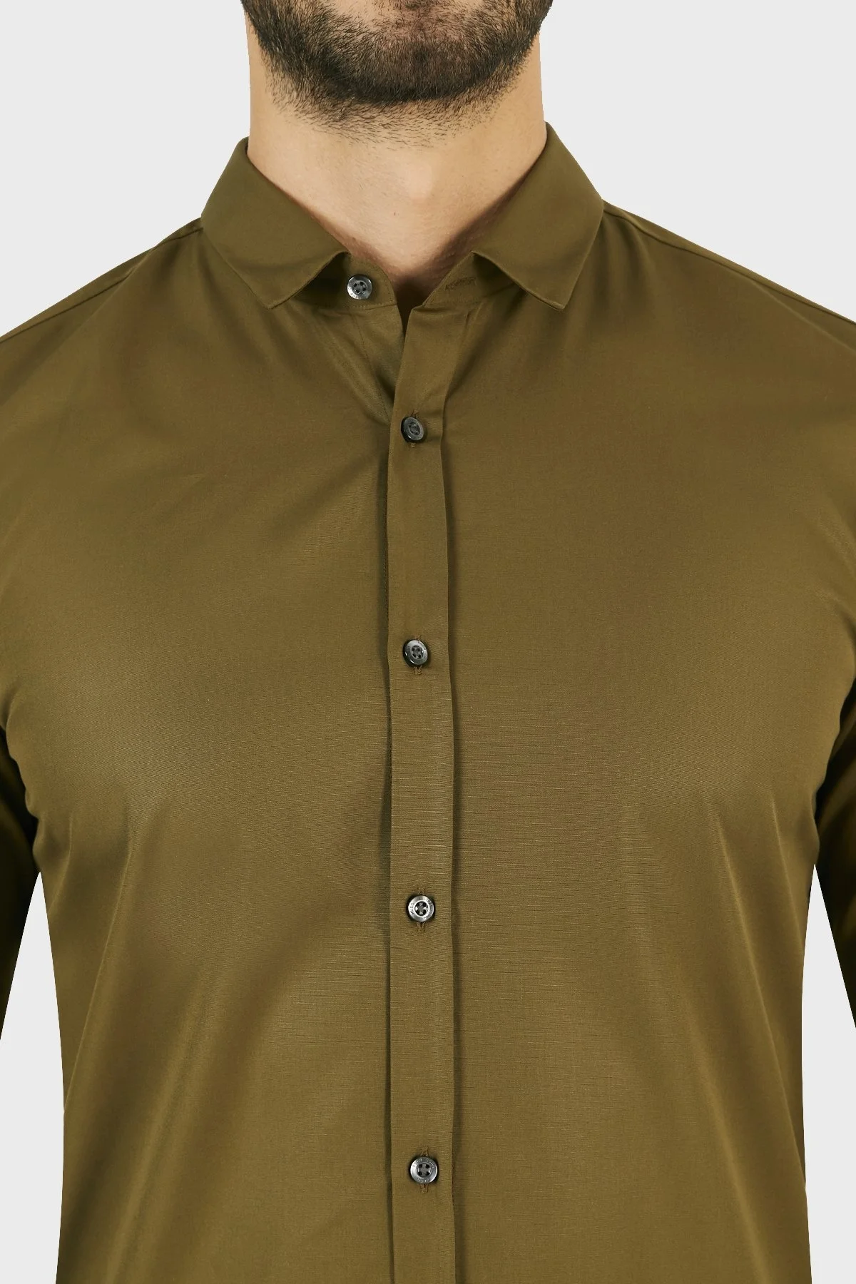 Hugo Boss Extra Slim Fit % 100 Pamuk Erkek Gömlek 50450179 355 HAKİ - 6