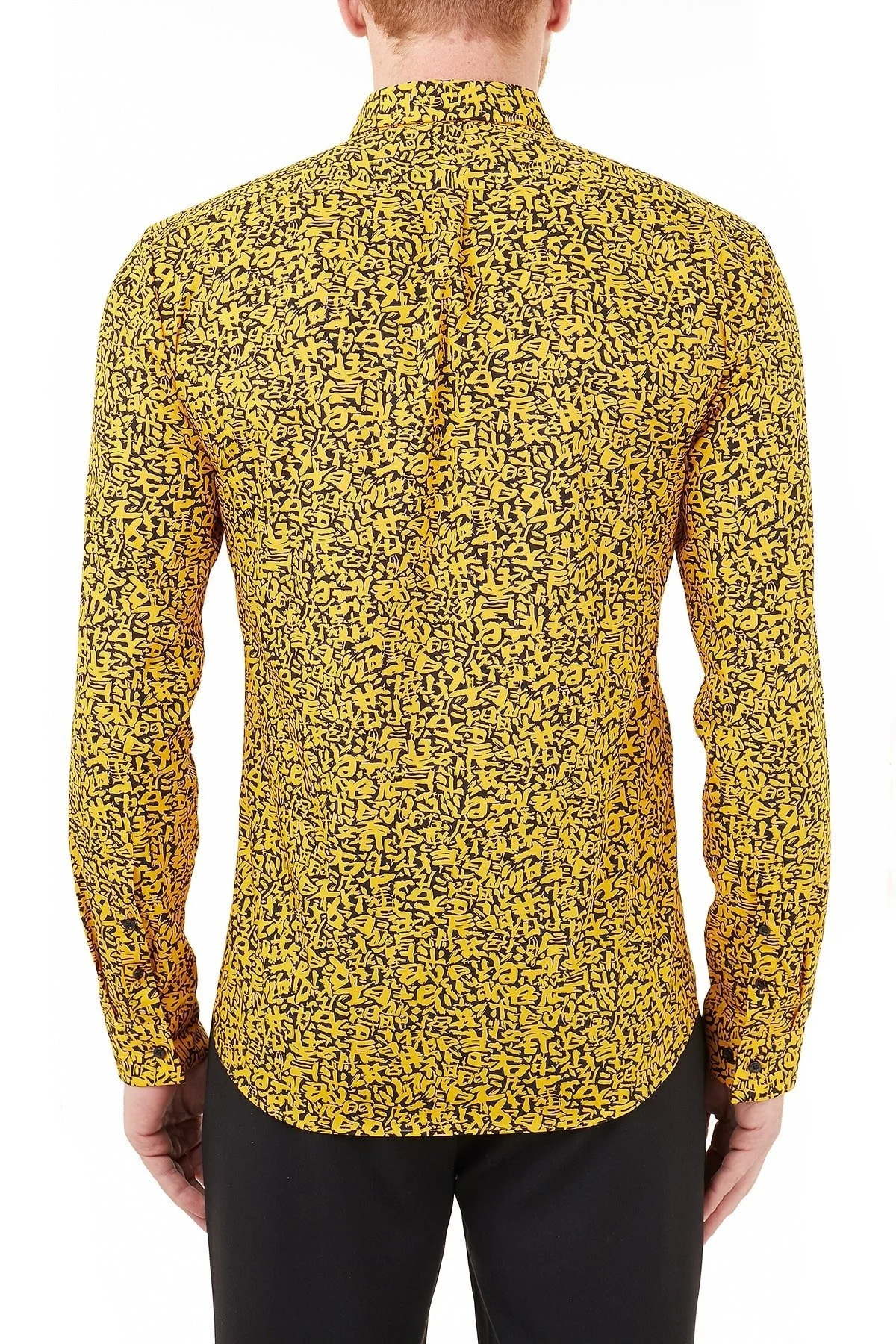Hugo Boss Extra Slim Fit Baskılı % 100 Pamuk Erkek Gömlek 50449731 826 SARI - 2