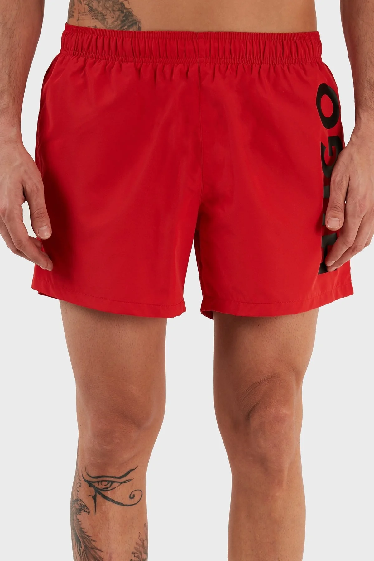 Hugo Boss Logolu Deniz Şort Belden Bağlamalı Erkek Mayo Short 9985000 KIRMIZI - 2