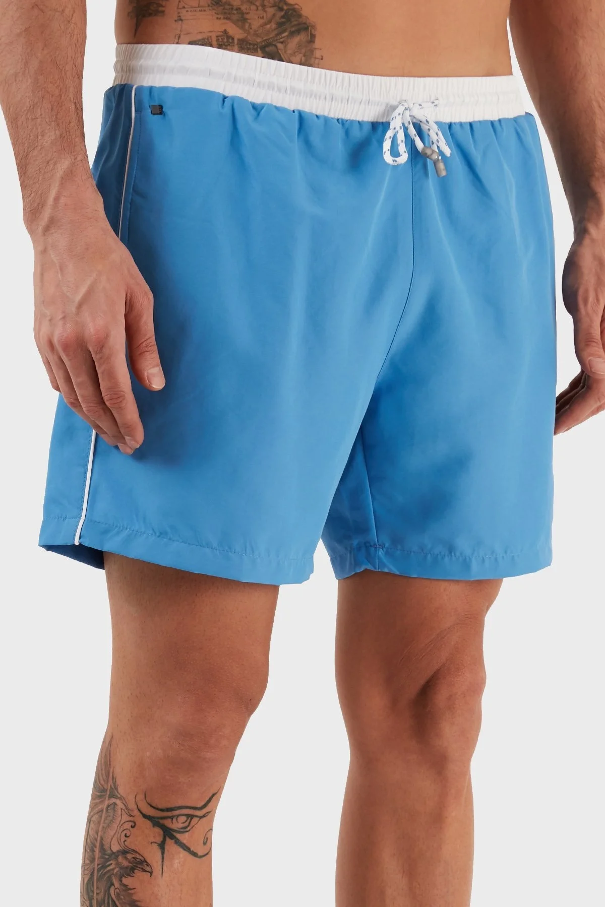 Hugo Boss Logolu Deniz Şort Belden Bağlamalı Erkek Mayo Short 9985001 MAVİ - 4