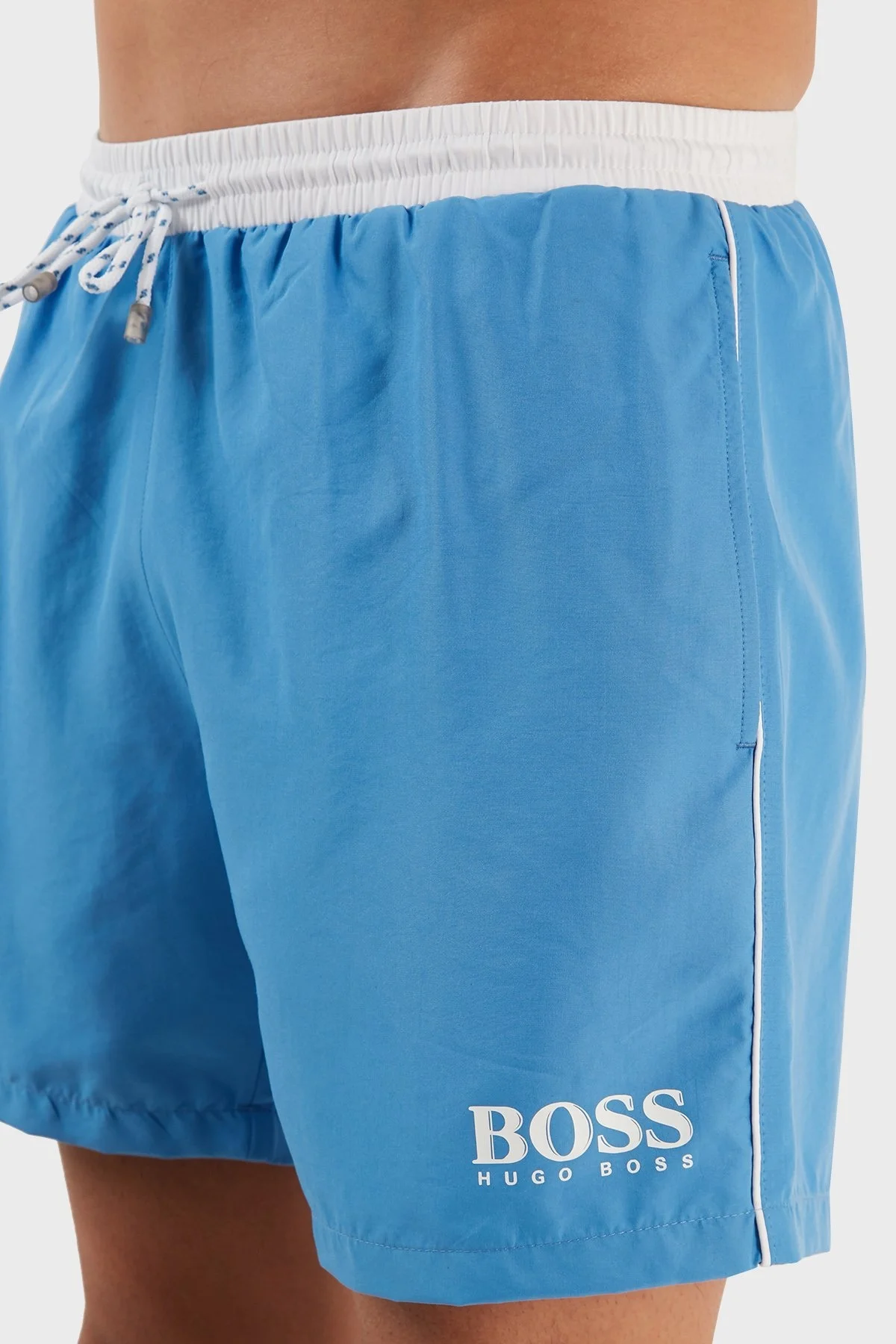 Hugo Boss Logolu Deniz Şort Belden Bağlamalı Erkek Mayo Short 9985001 MAVİ - 5