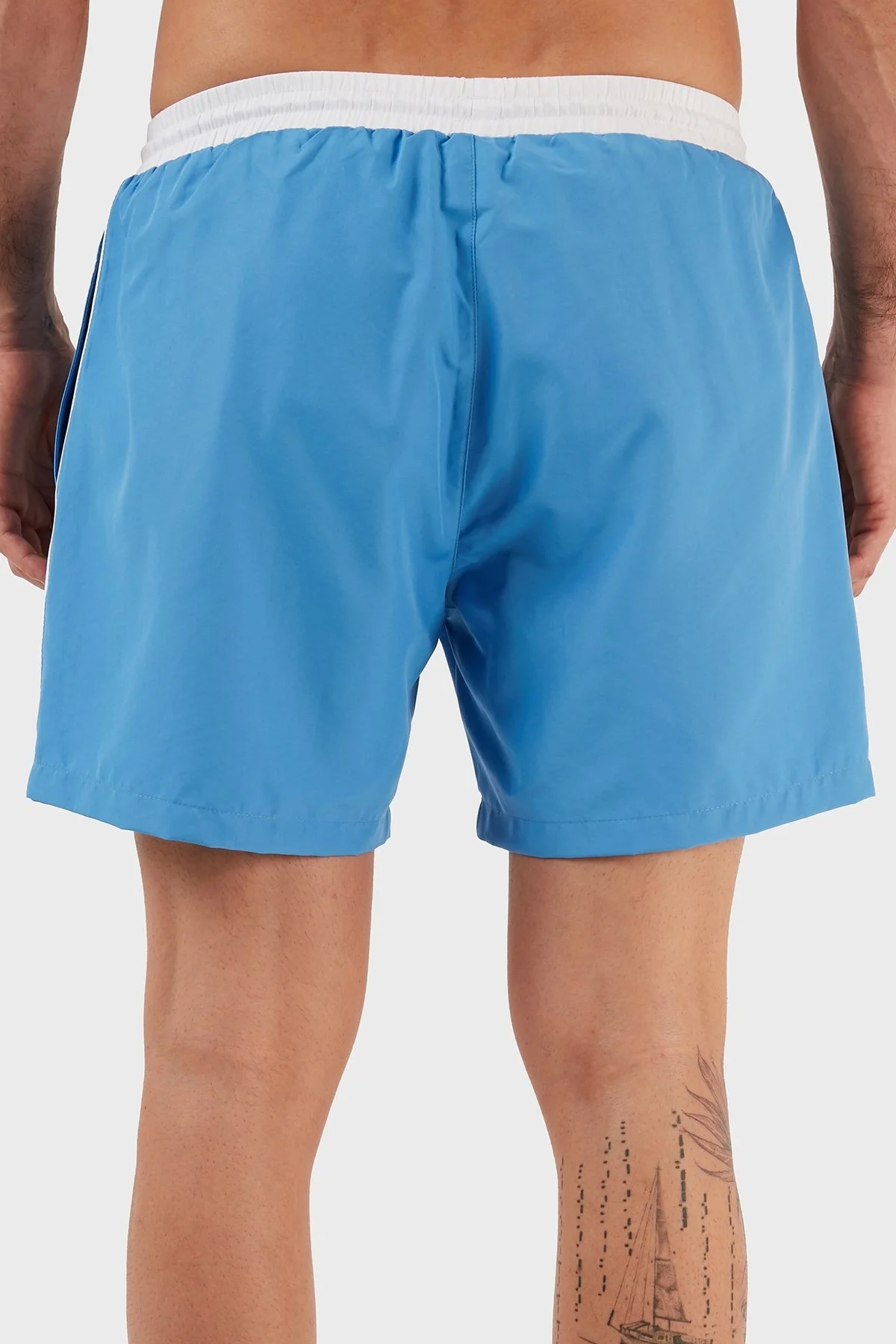 Hugo Boss Logolu Deniz Şort Belden Bağlamalı Erkek Mayo Short 9985001 MAVİ - 6