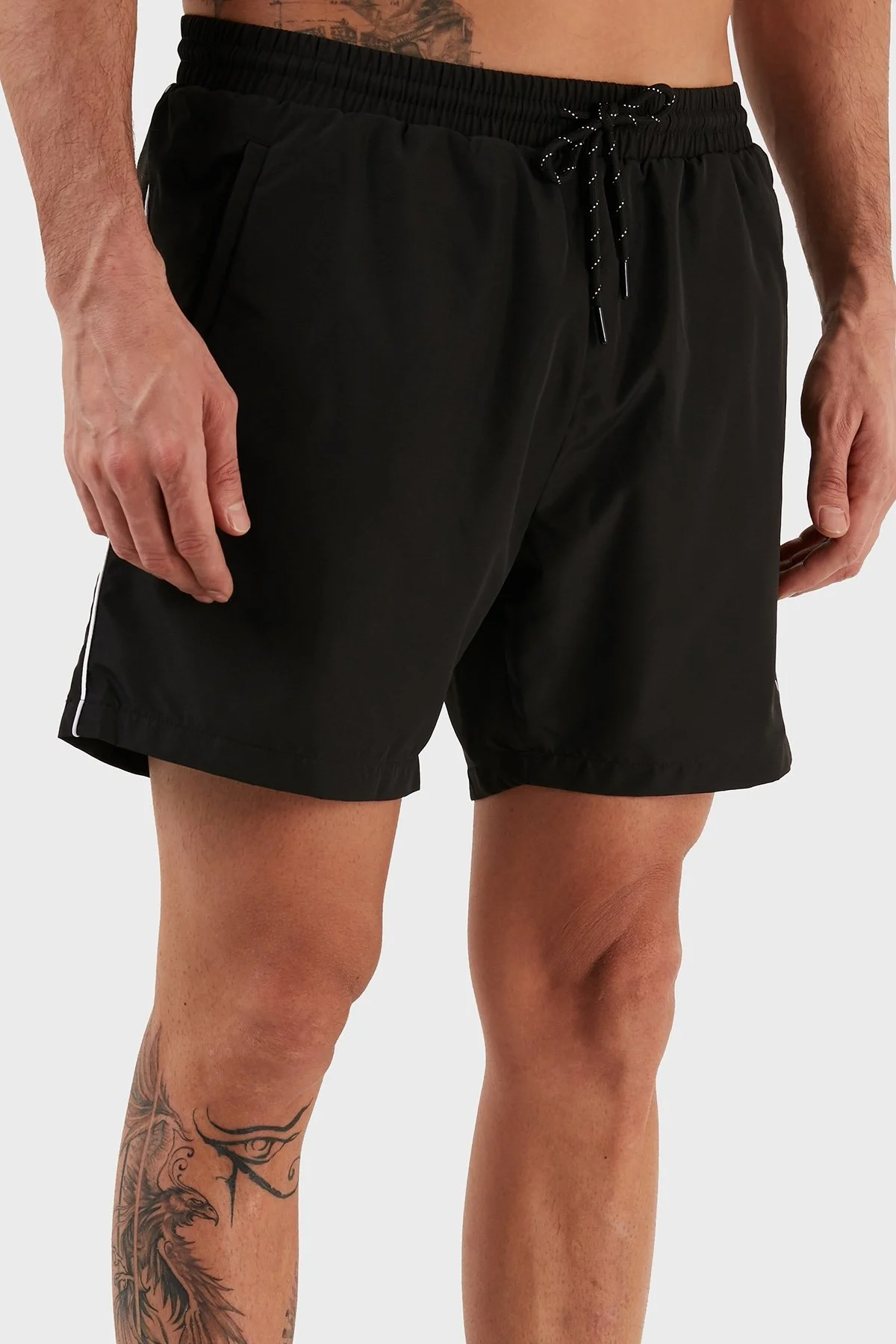 Hugo Boss Logolu Deniz Şort Belden Bağlamalı Erkek Mayo Short 9985002 SİYAH - 4