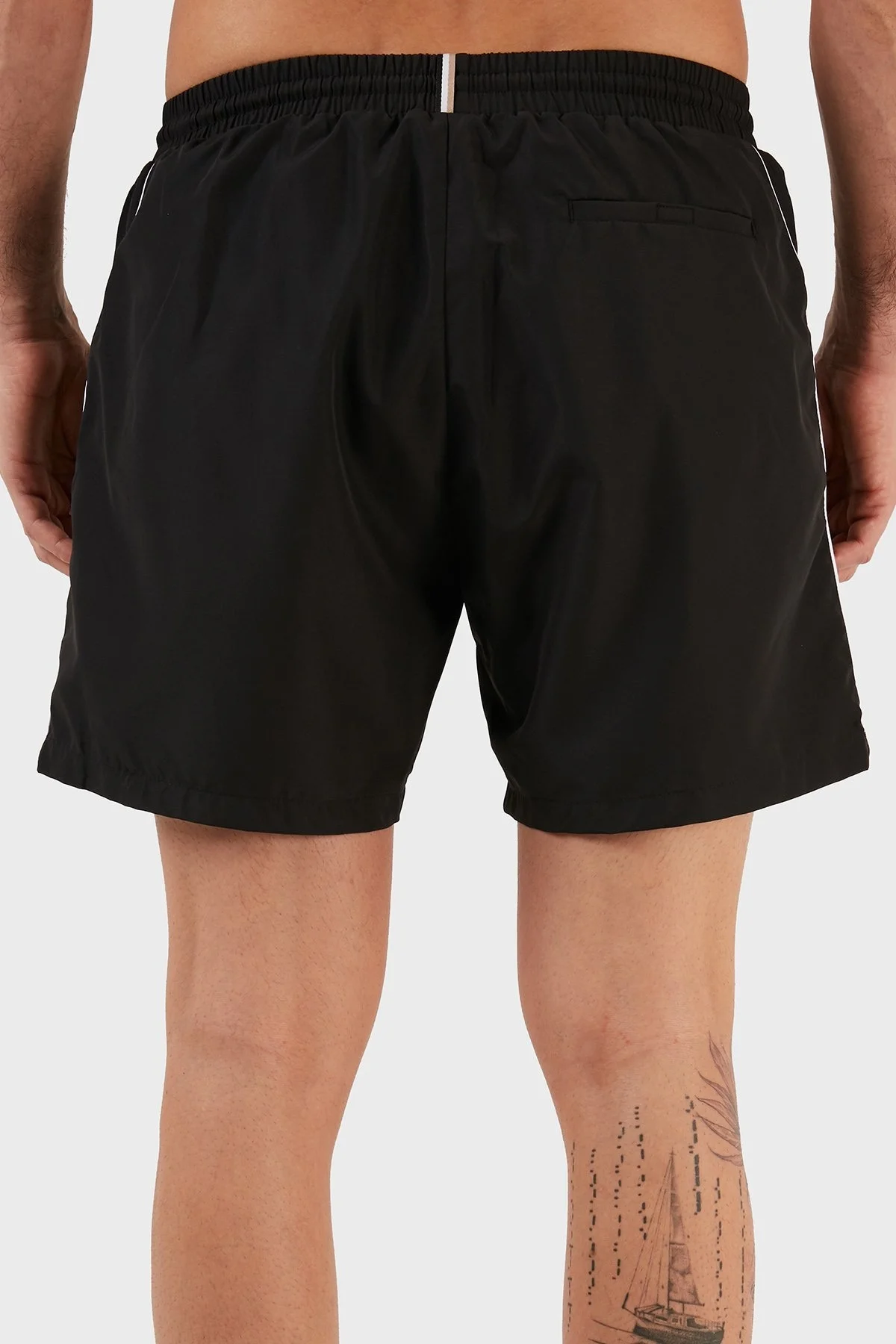 Hugo Boss Logolu Deniz Şort Belden Bağlamalı Erkek Mayo Short 9985002 SİYAH - 5