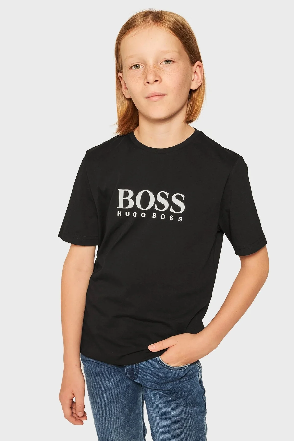 Hugo Boss Pamuklu Bisiklet Yaka Çocuk T Shirt 25P13/09B BLACK SİYAH - 2