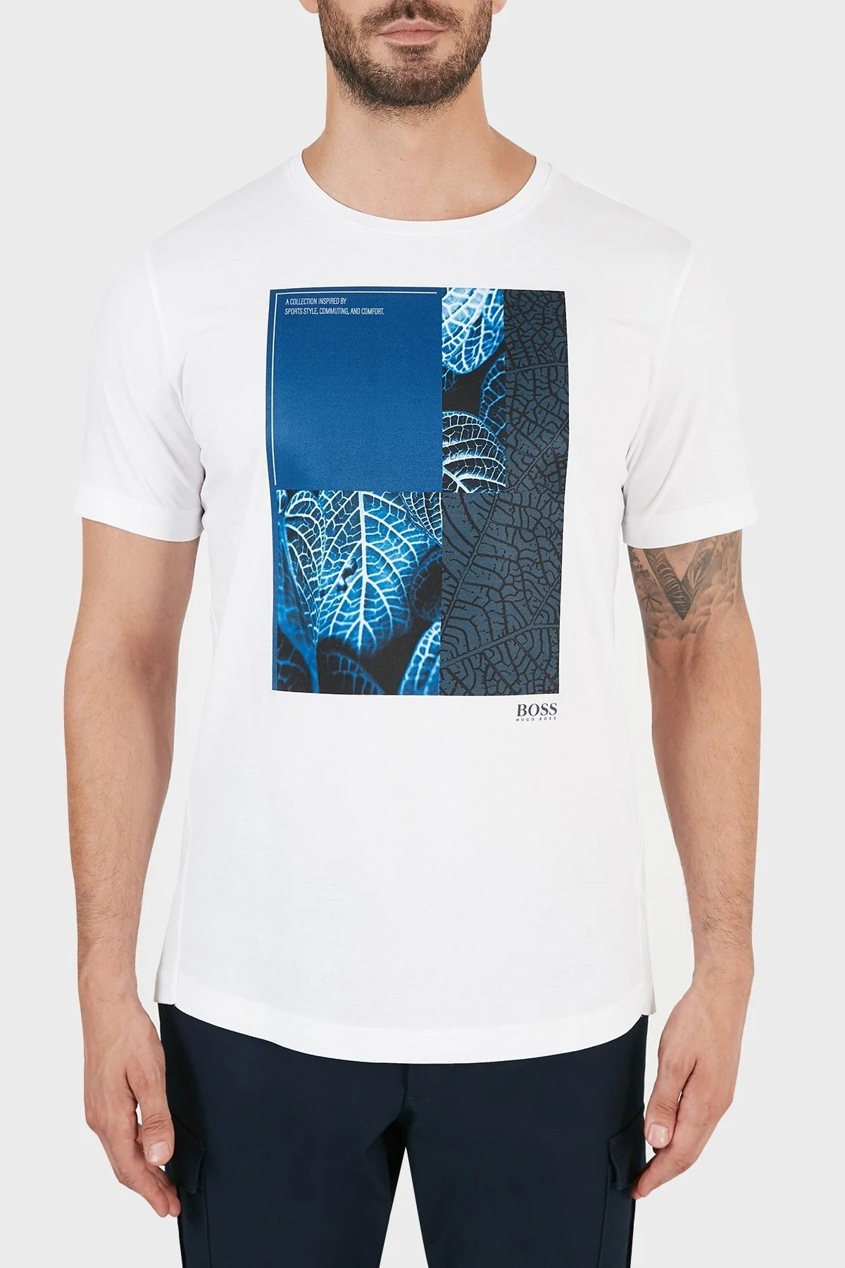 Hugo Boss Regular Fit Baskılı Bisiklet Yaka % 100 Pamuk Erkek T Shirt 50448300 100 BEYAZ - 1