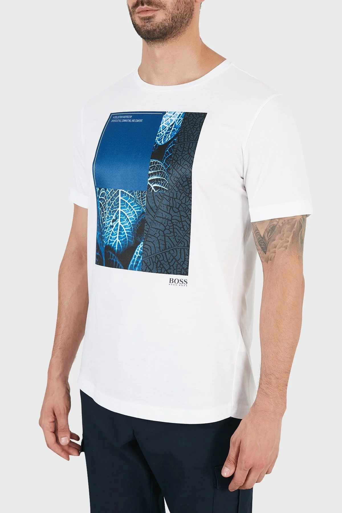 Hugo Boss Regular Fit Baskılı Bisiklet Yaka % 100 Pamuk Erkek T Shirt 50448300 100 BEYAZ - 3