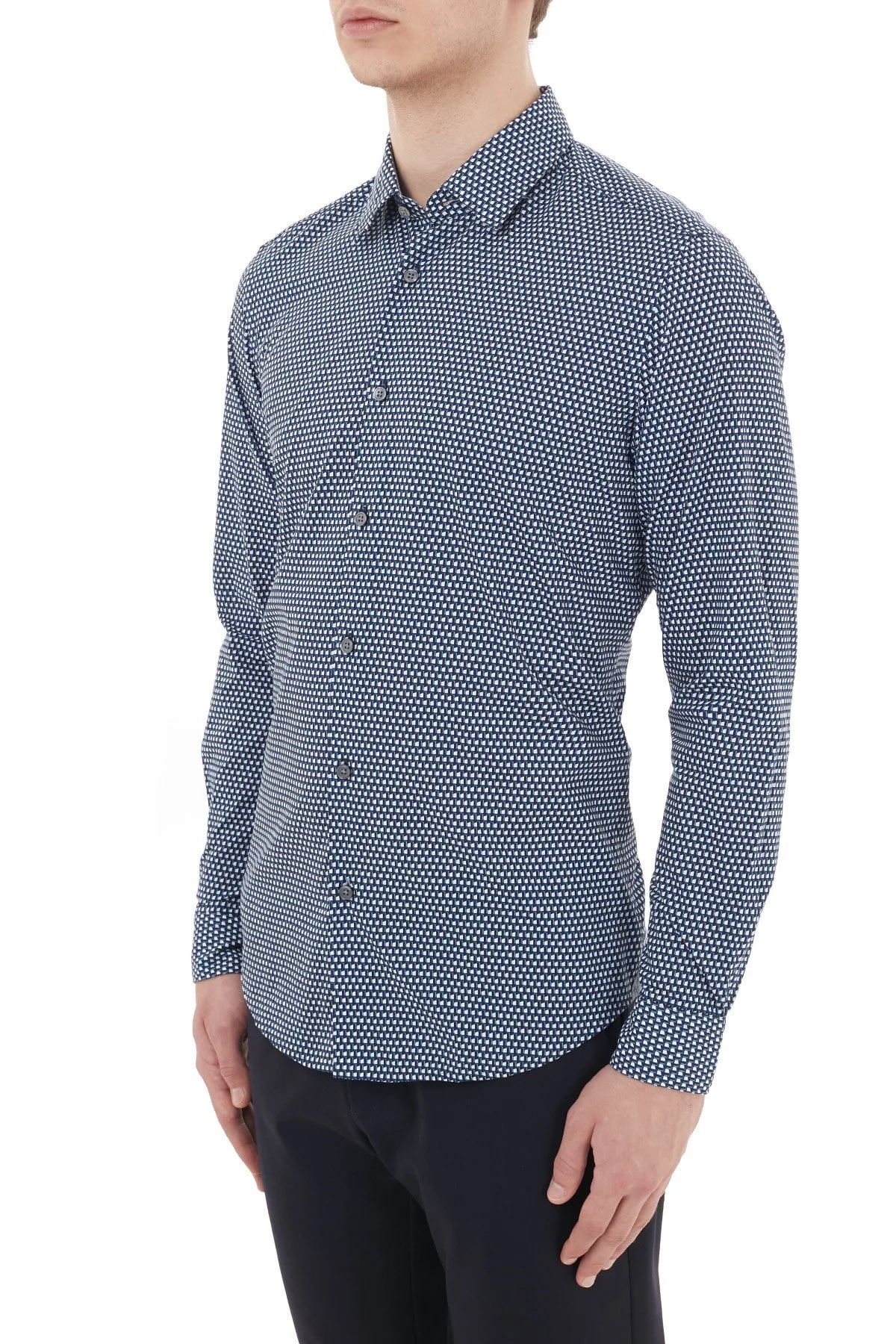 Hugo Boss Regular Fit Düz Yaka % 100 Pamuk Erkek Gömlek 50438904 417 LACİVERT - 8