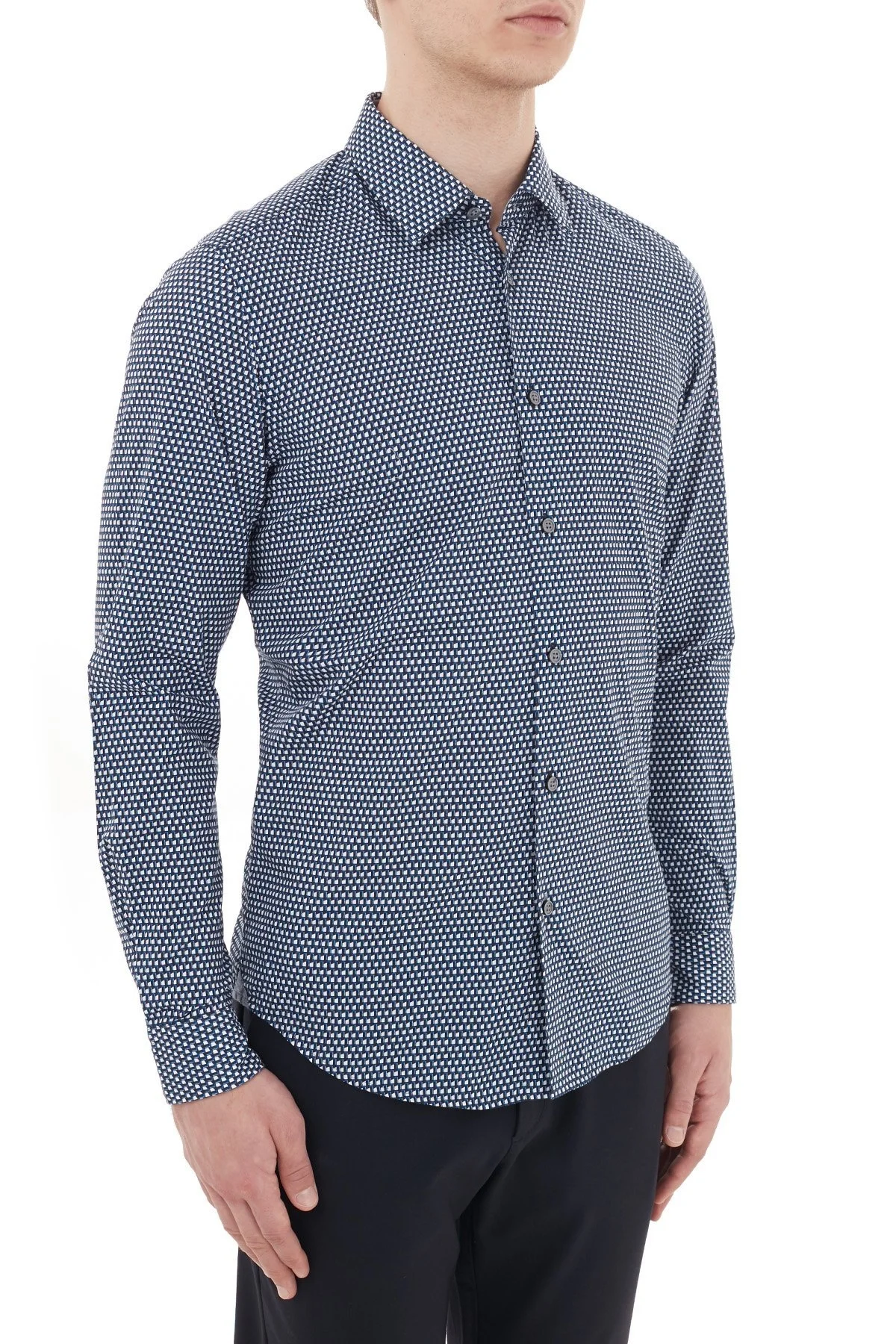 Hugo Boss Regular Fit Düz Yaka % 100 Pamuk Erkek Gömlek 50438904 417 LACİVERT - 10