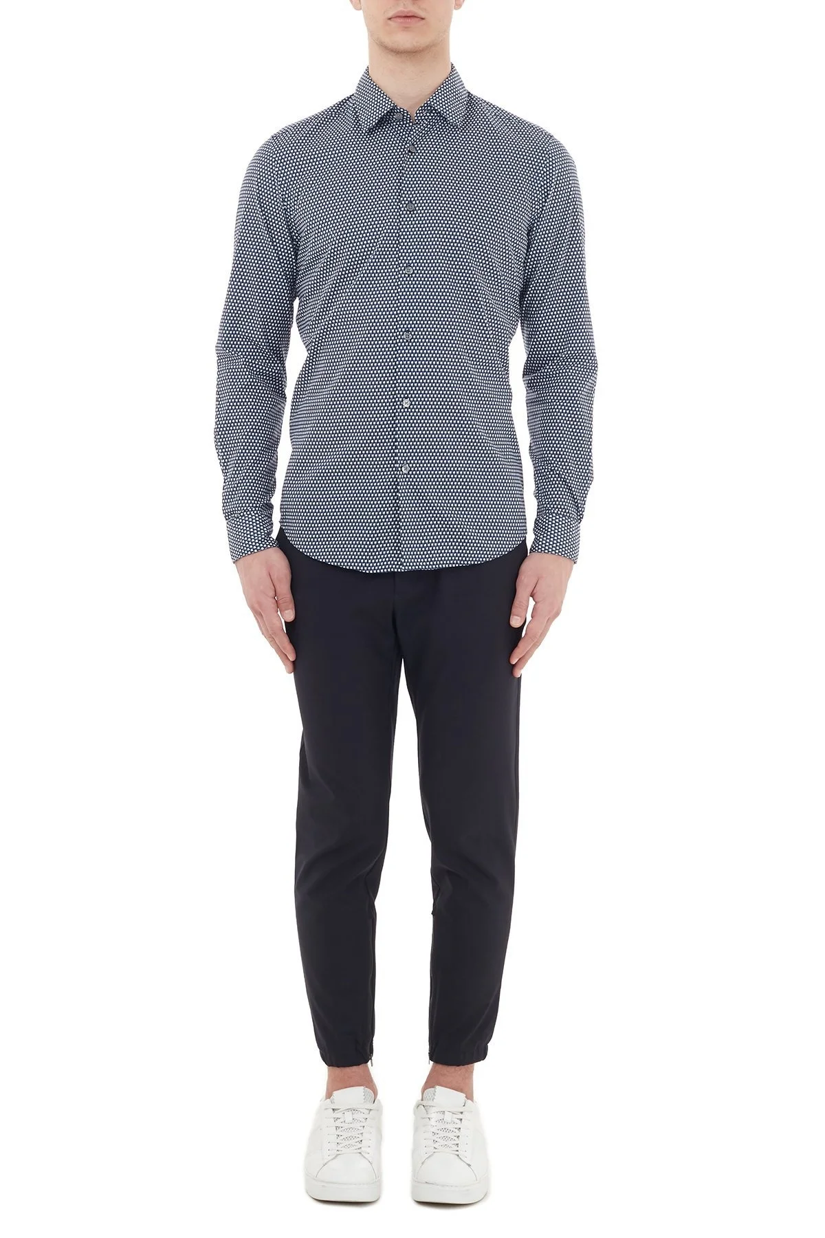 Hugo Boss Regular Fit Düz Yaka % 100 Pamuk Erkek Gömlek 50438904 417 LACİVERT - 11